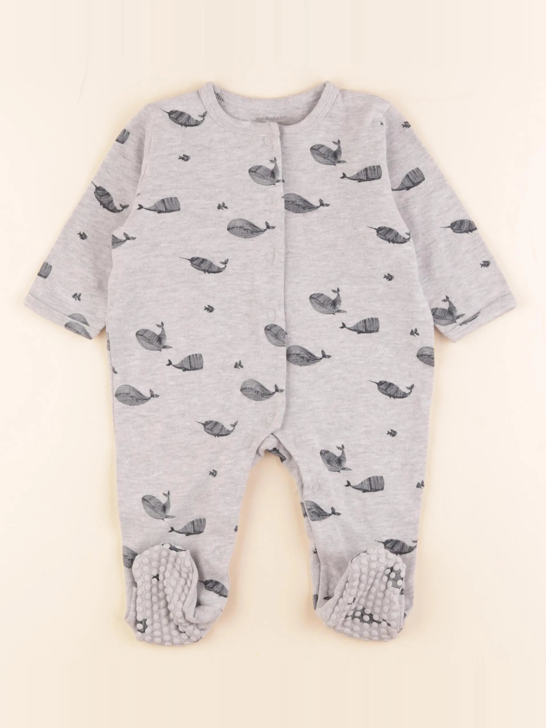 Vertbaudet - pyjama coton gris - 9 mois