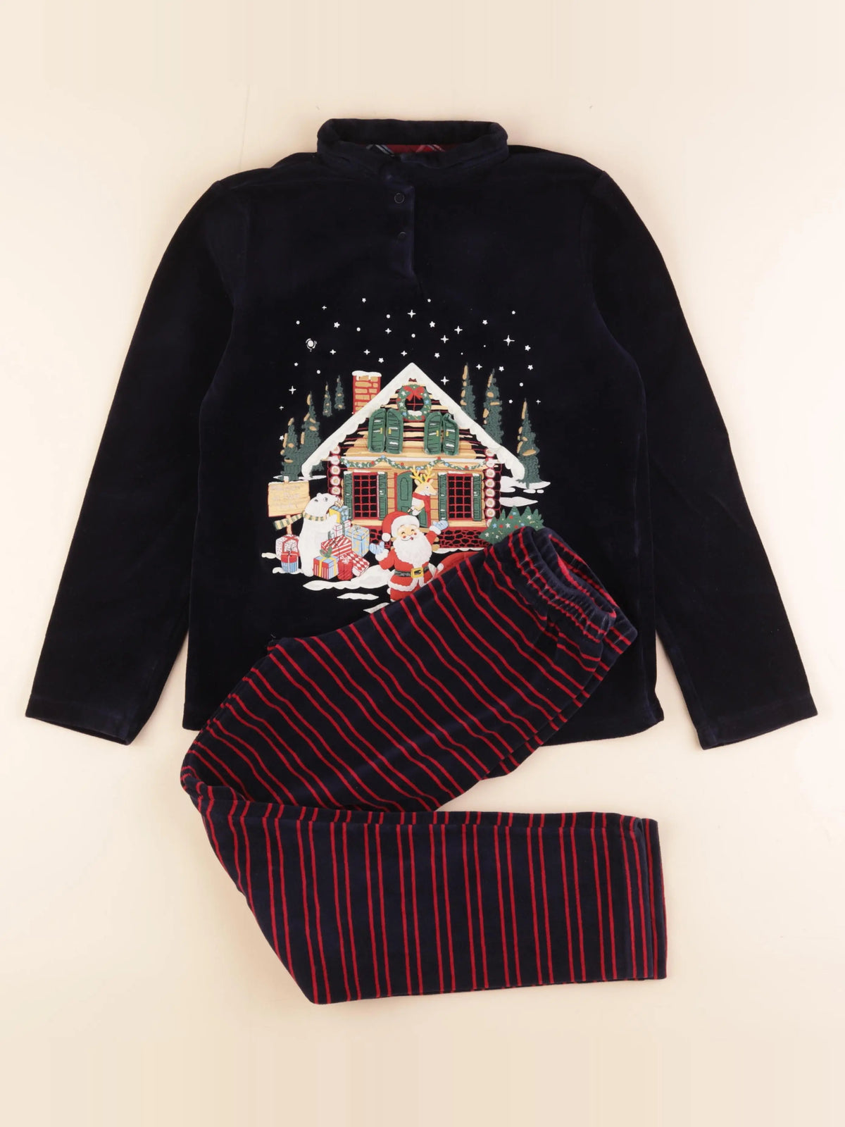 Sergent Major - pyjama velours bleu - 11 ans