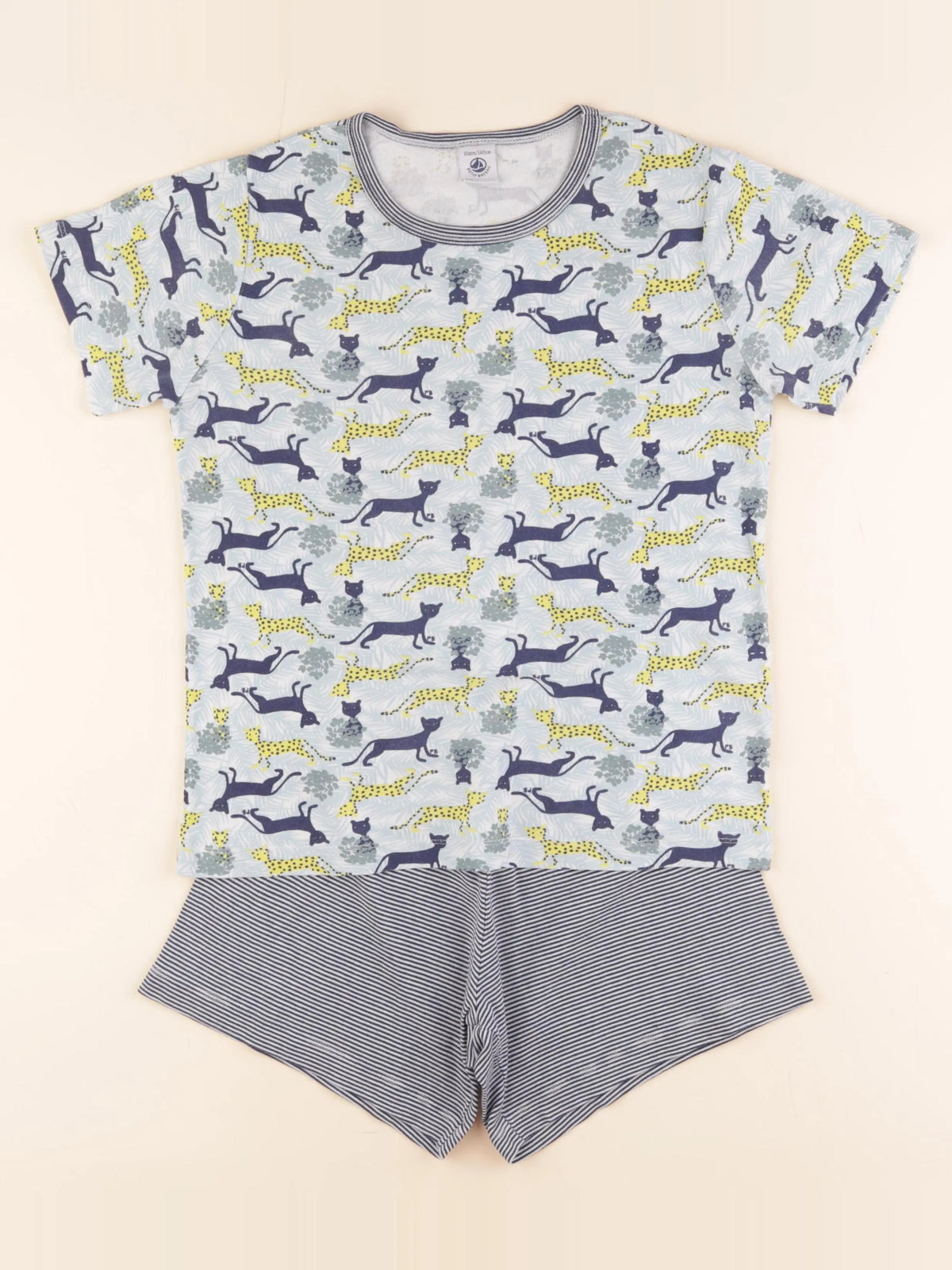 Petit Bateau - pyjama coton bleu - 10 ans