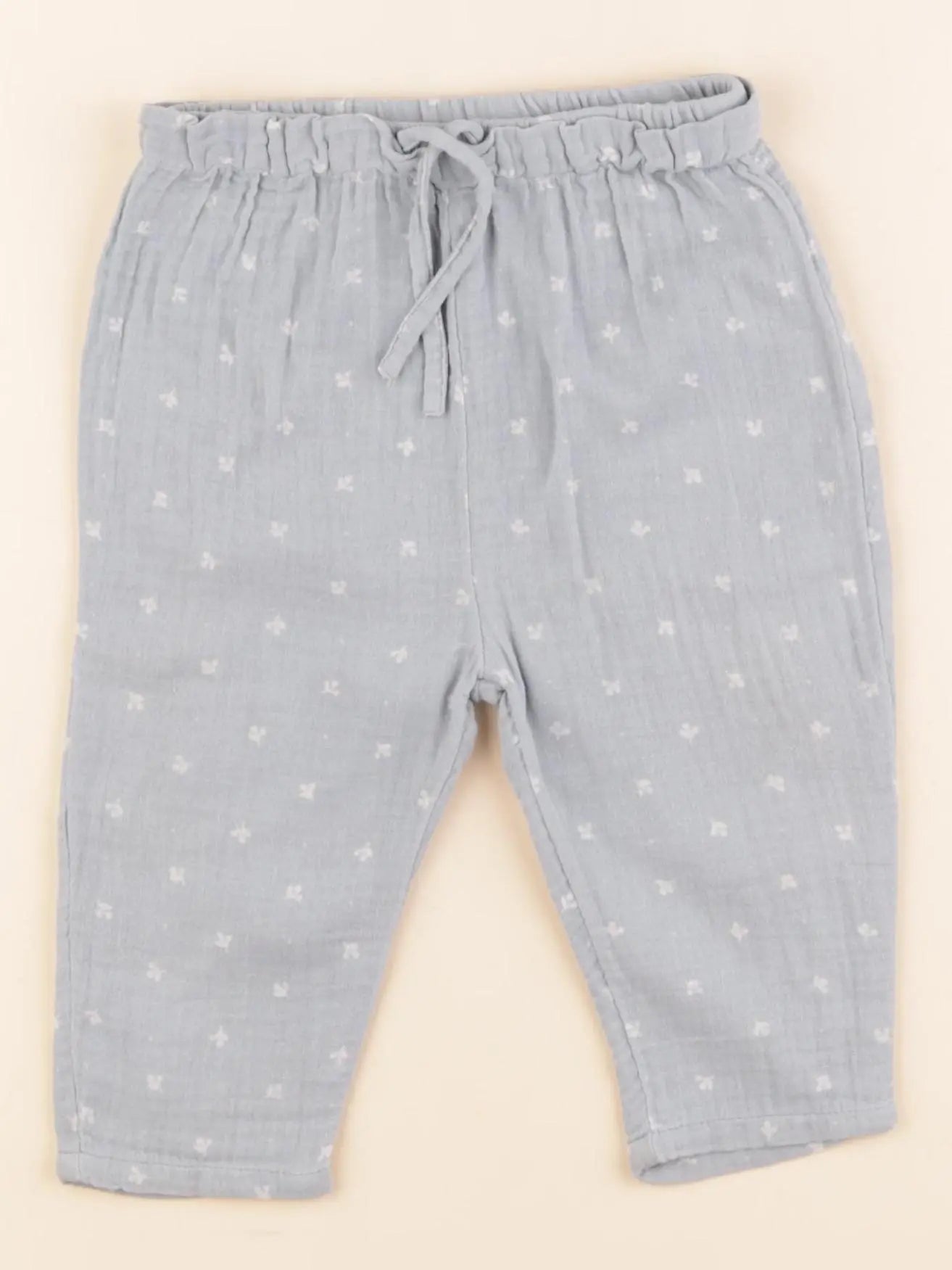 Vertbaudet - pantalon bleu - 12 mois