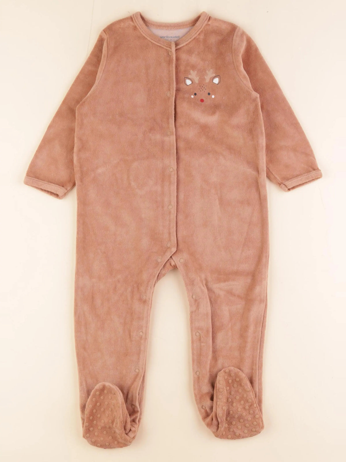 Vertbaudet - pyjama velours marron - 2 ans