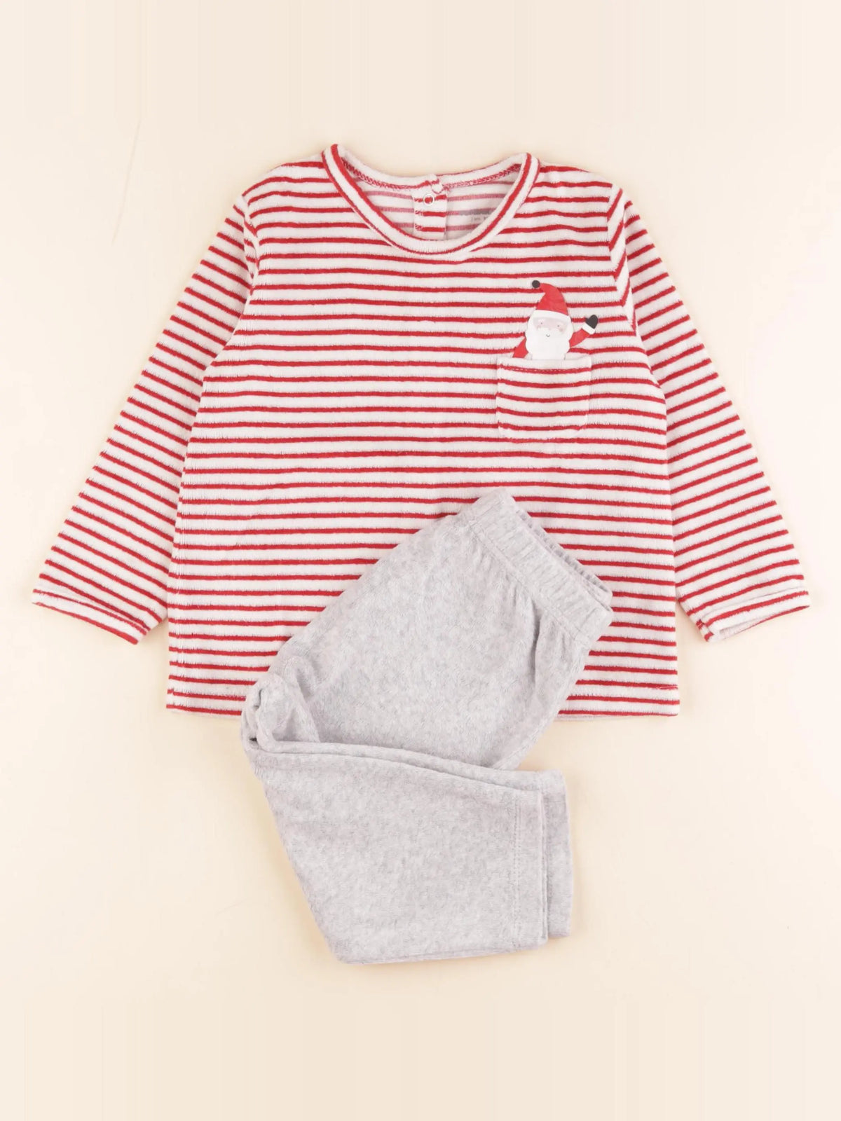 Vertbaudet - pyjama velours gris - 2 ans