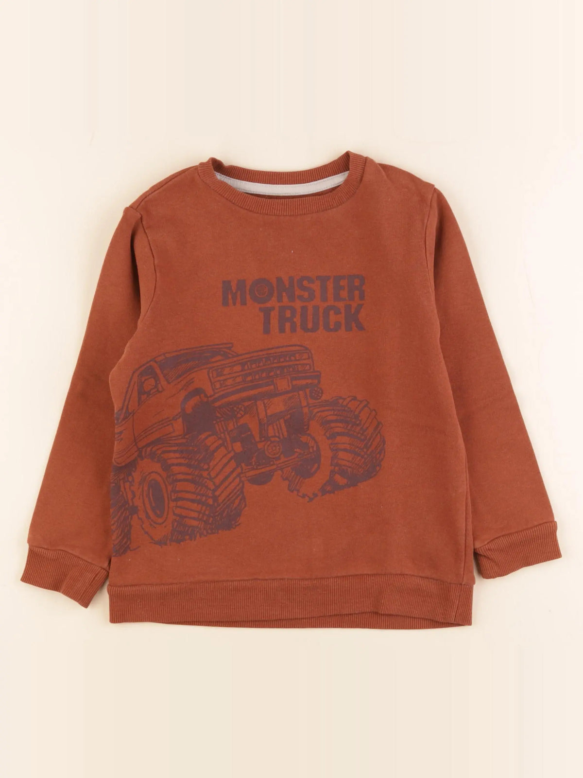 Vertbaudet - sweat marron - 6 ans