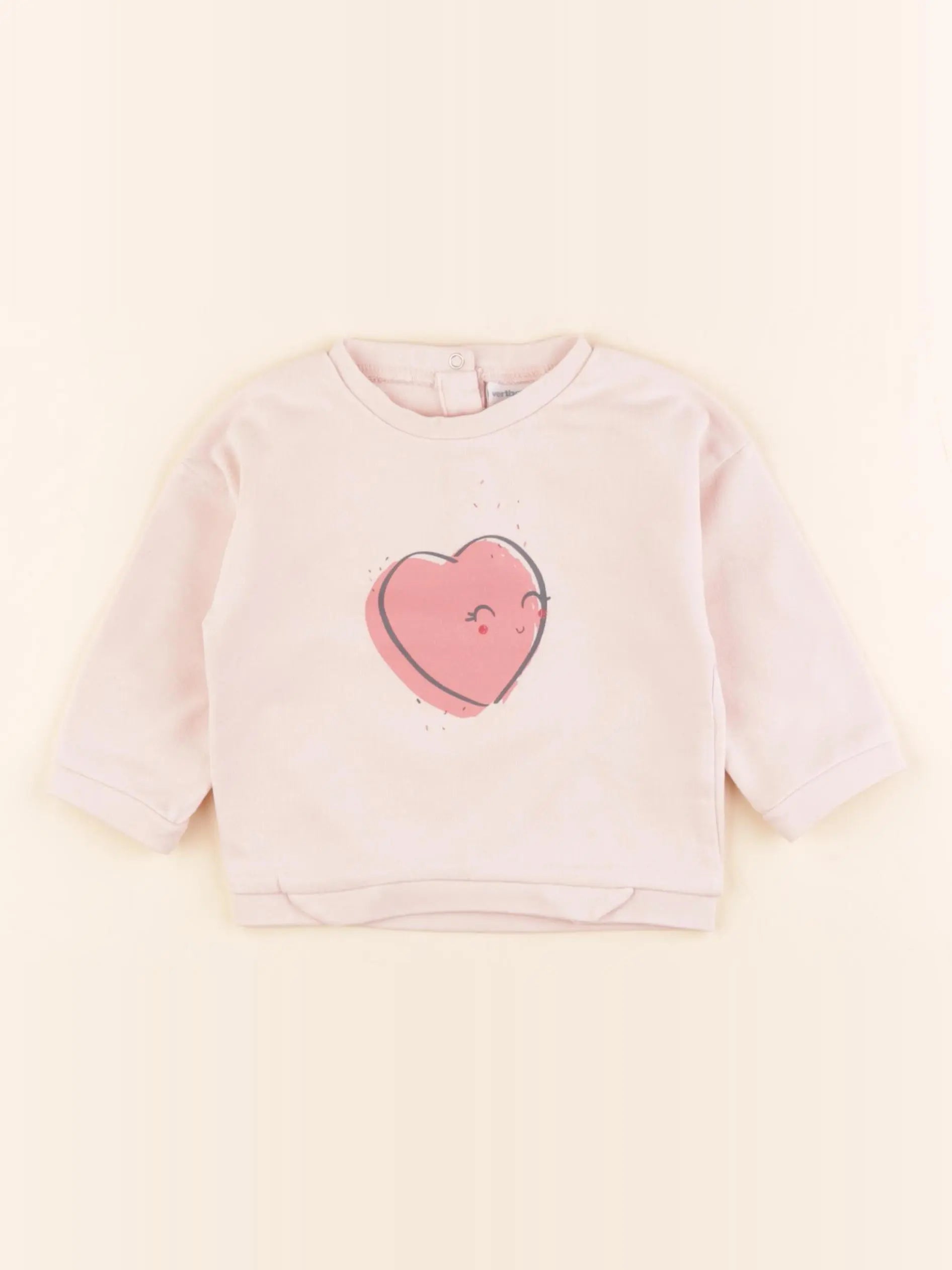 Vertbaudet - sweat rose - 9 mois