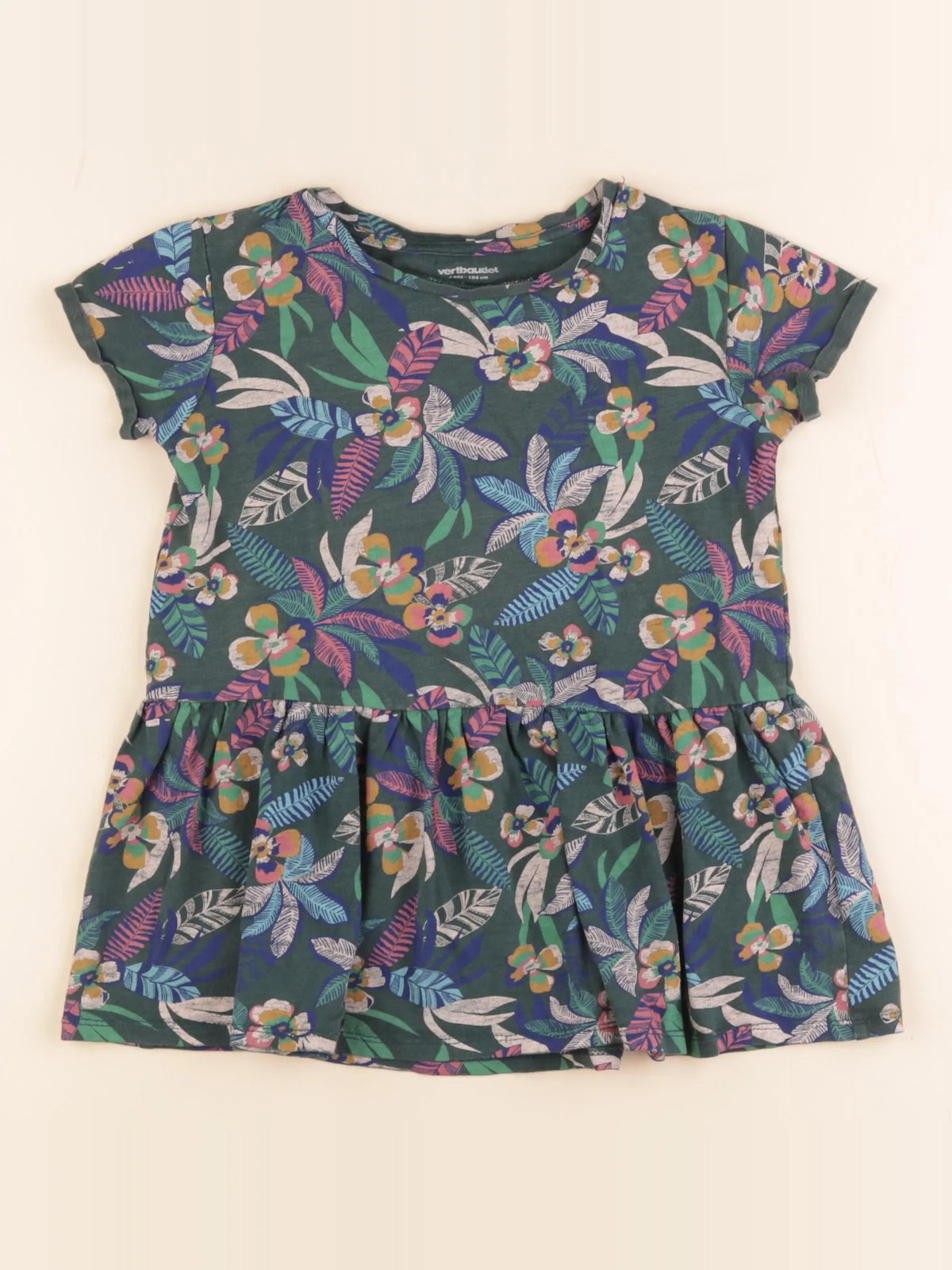 Vertbaudet - robe vert - 4 ans