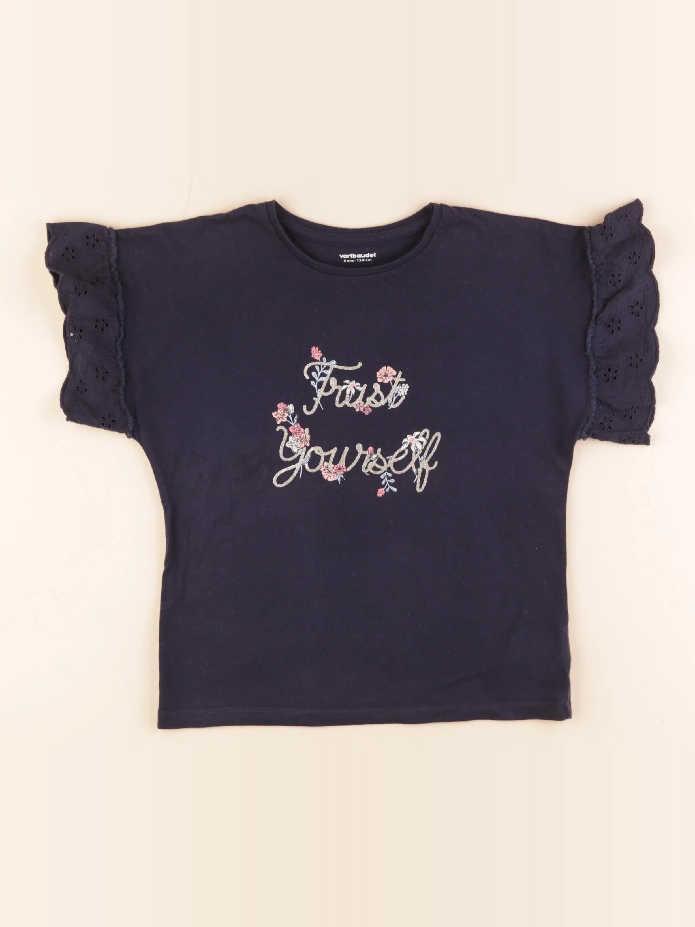 Vertbaudet - tee-shirt bleu - 8 ans