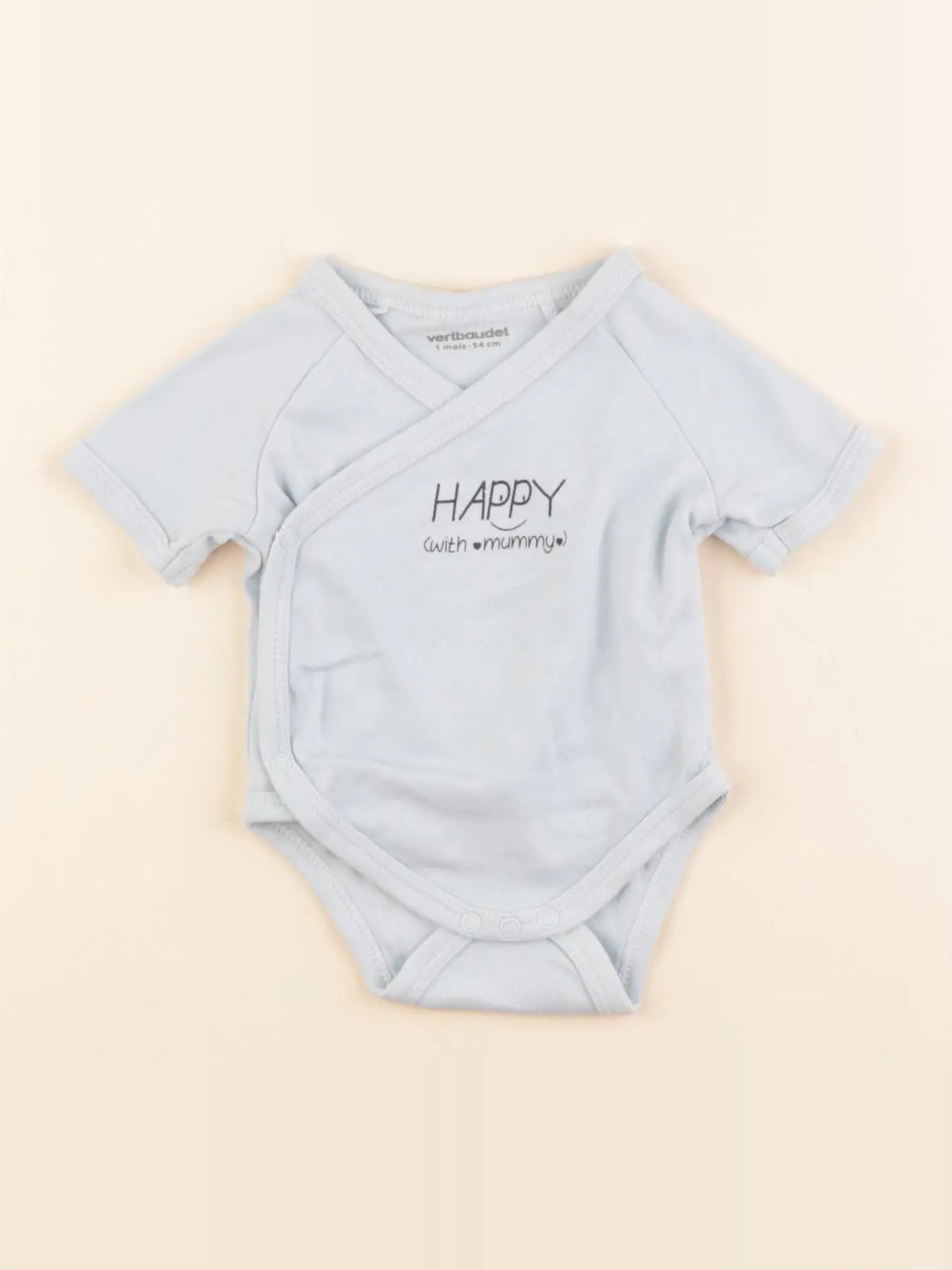 Vertbaudet - body bleu - 1 mois