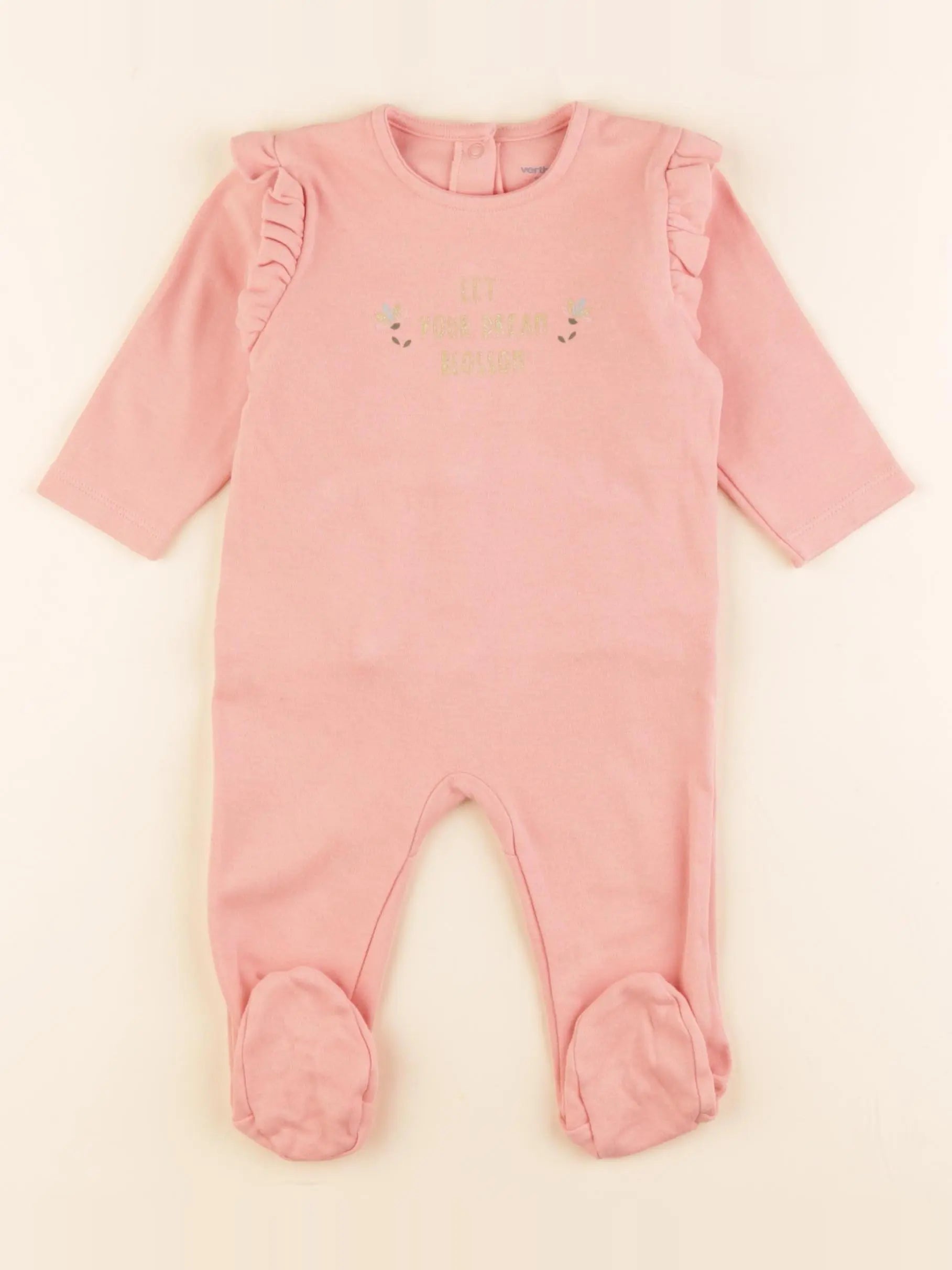 Vertbaudet - pyjama coton rose - 6 mois