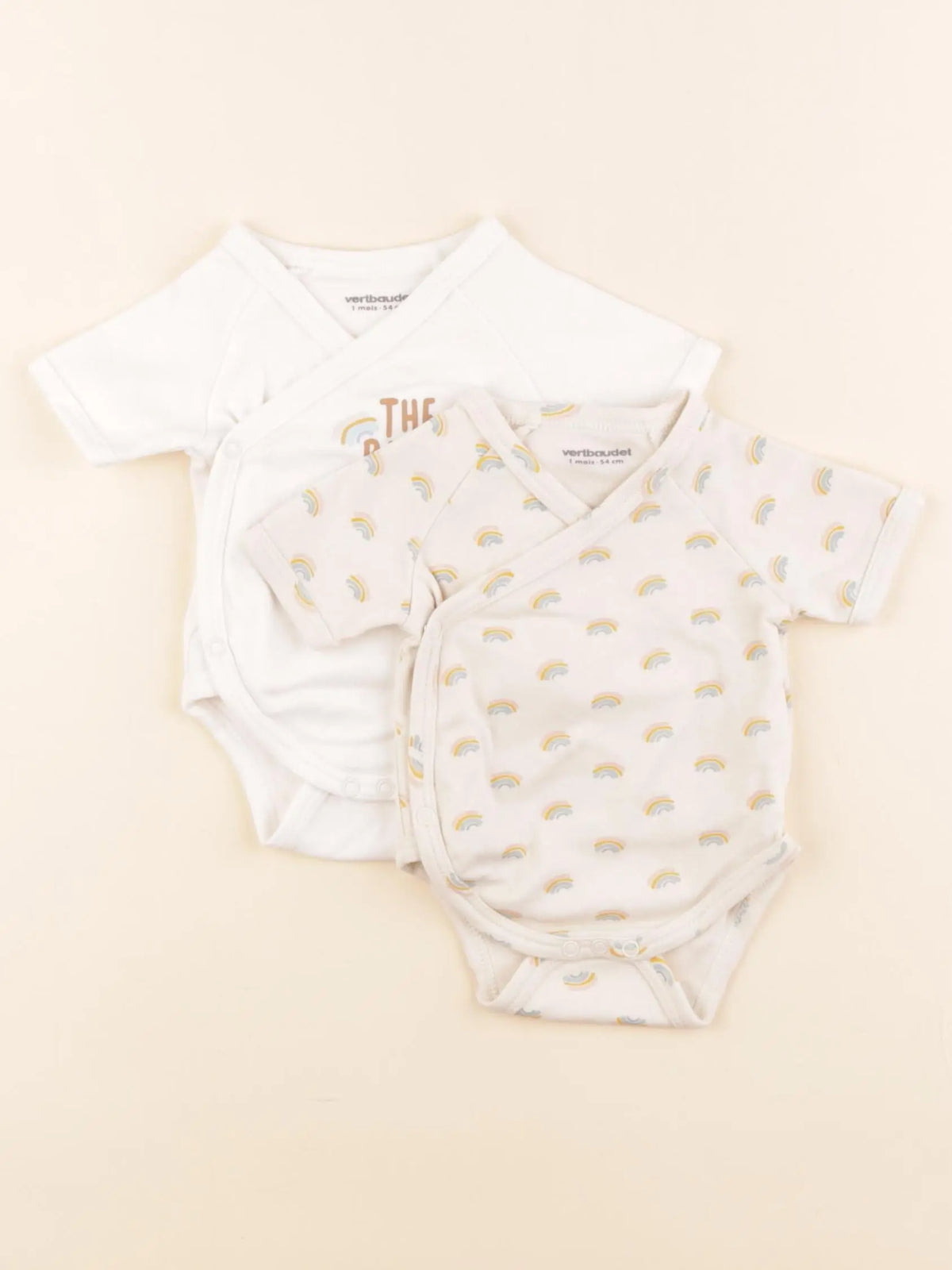 Vertbaudet - lot de 2 bodies en coton multicolore - 1 mois