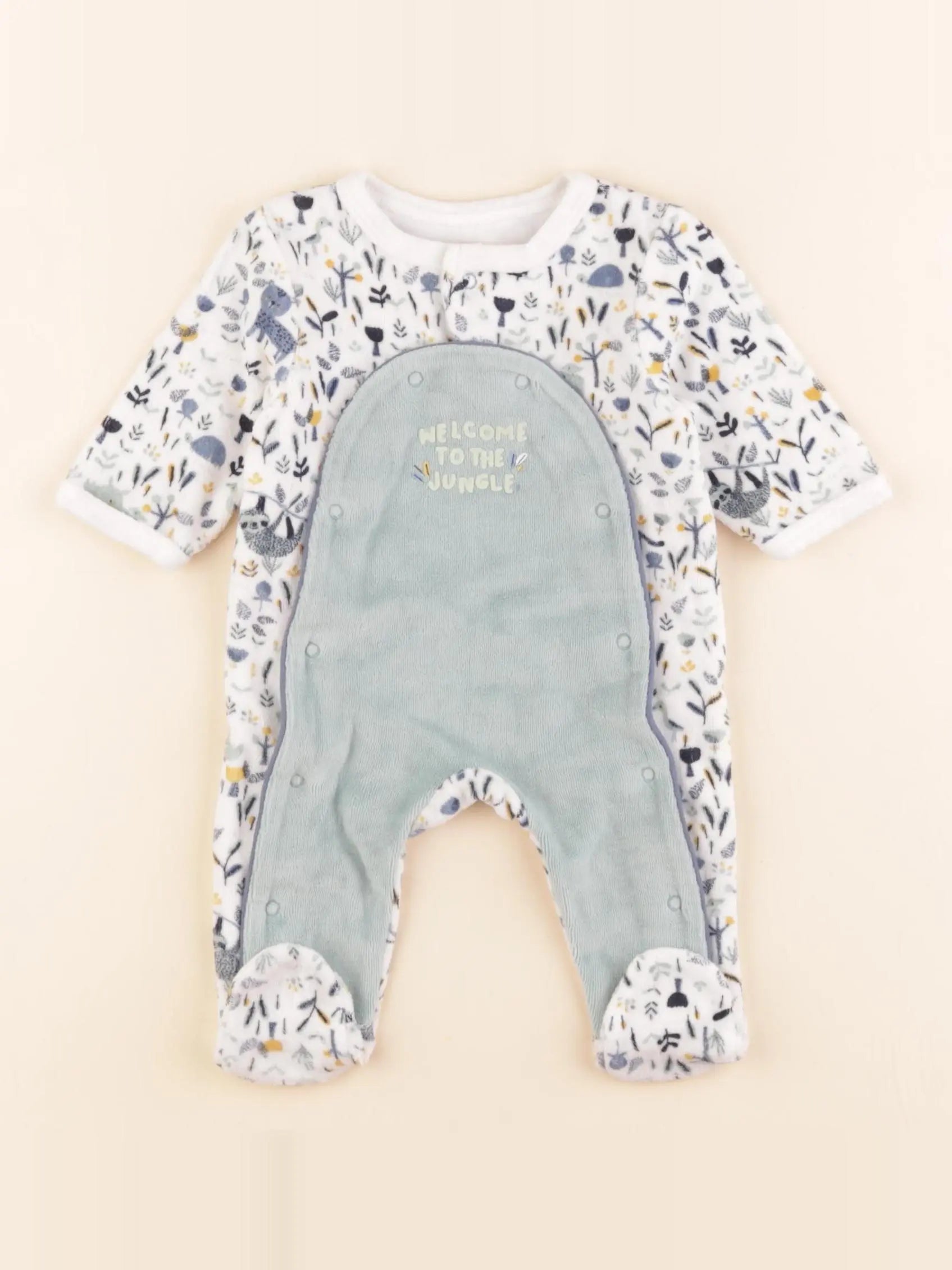 Vertbaudet - pyjama velours multicolore - 1 mois