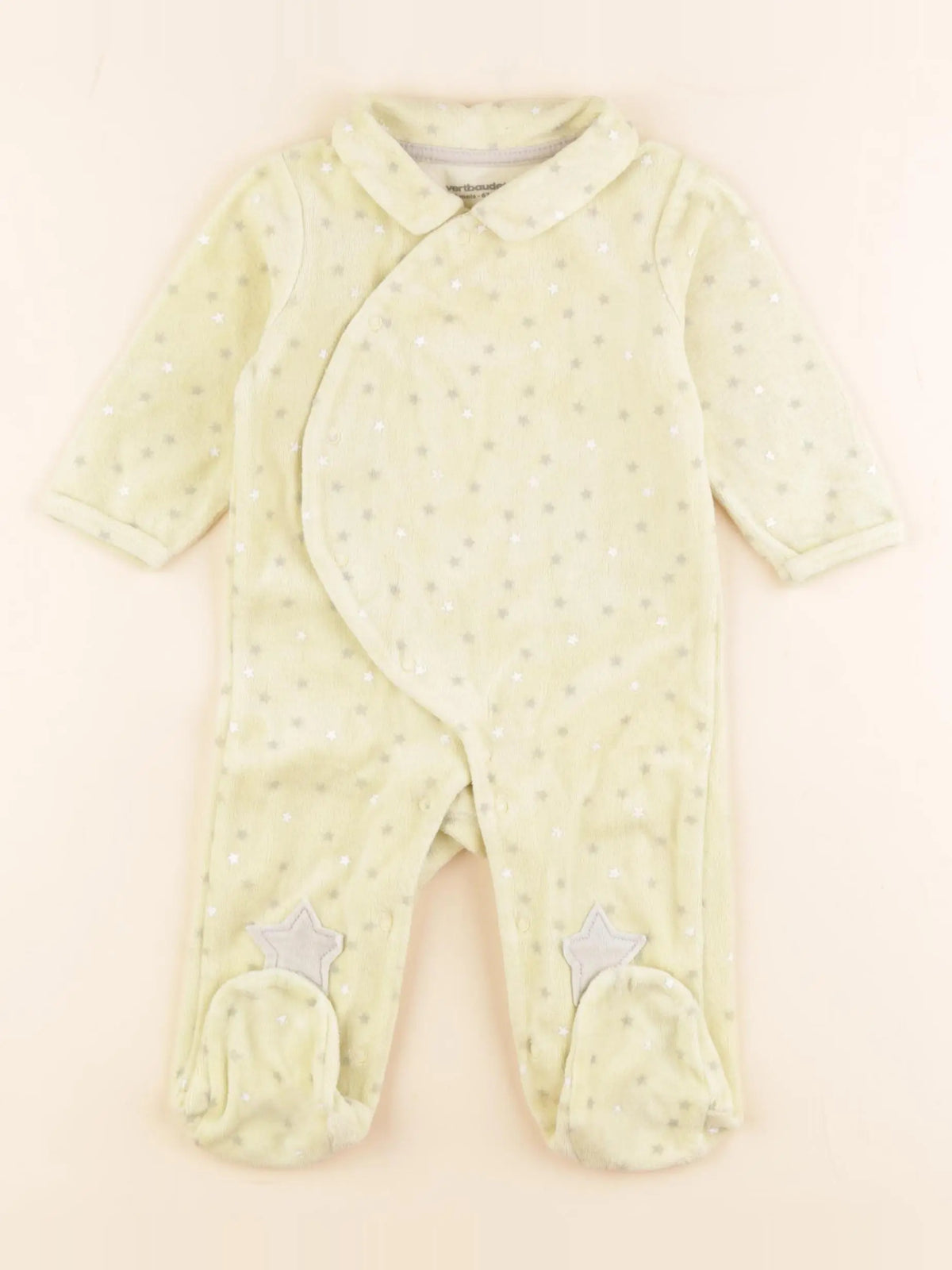 Vertbaudet - pyjama velours jaune - 6 mois