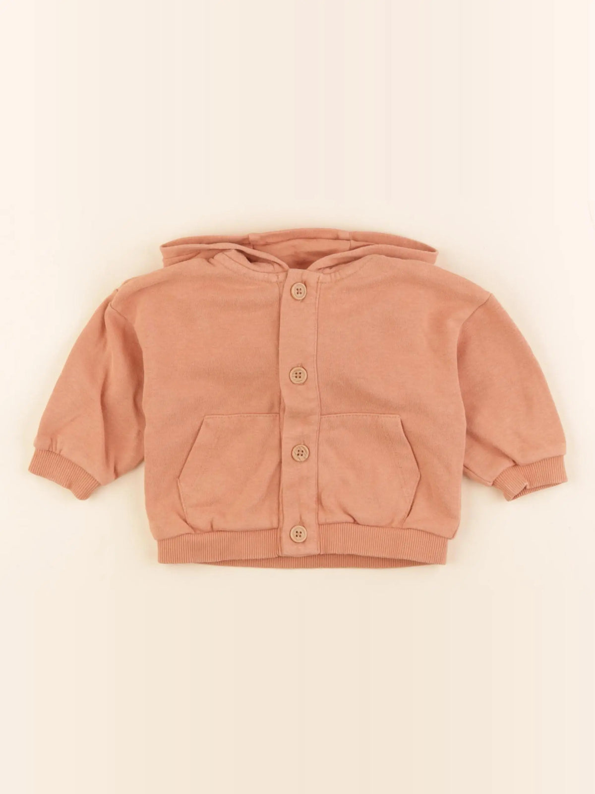 Vertbaudet - sweat orange - 6 mois