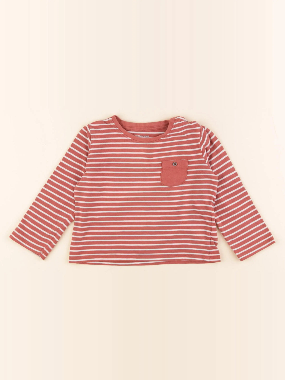 Vertbaudet - tee-shirt blanc, rouge - 2 ans