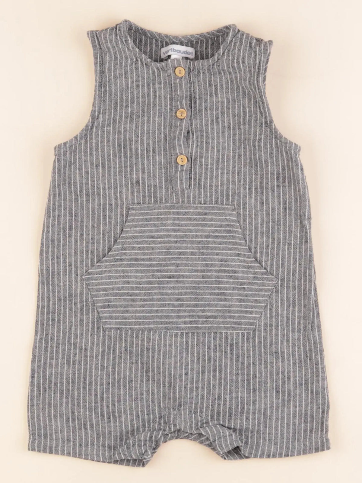 Vertbaudet - combinaison gris, bleu - 2 ans