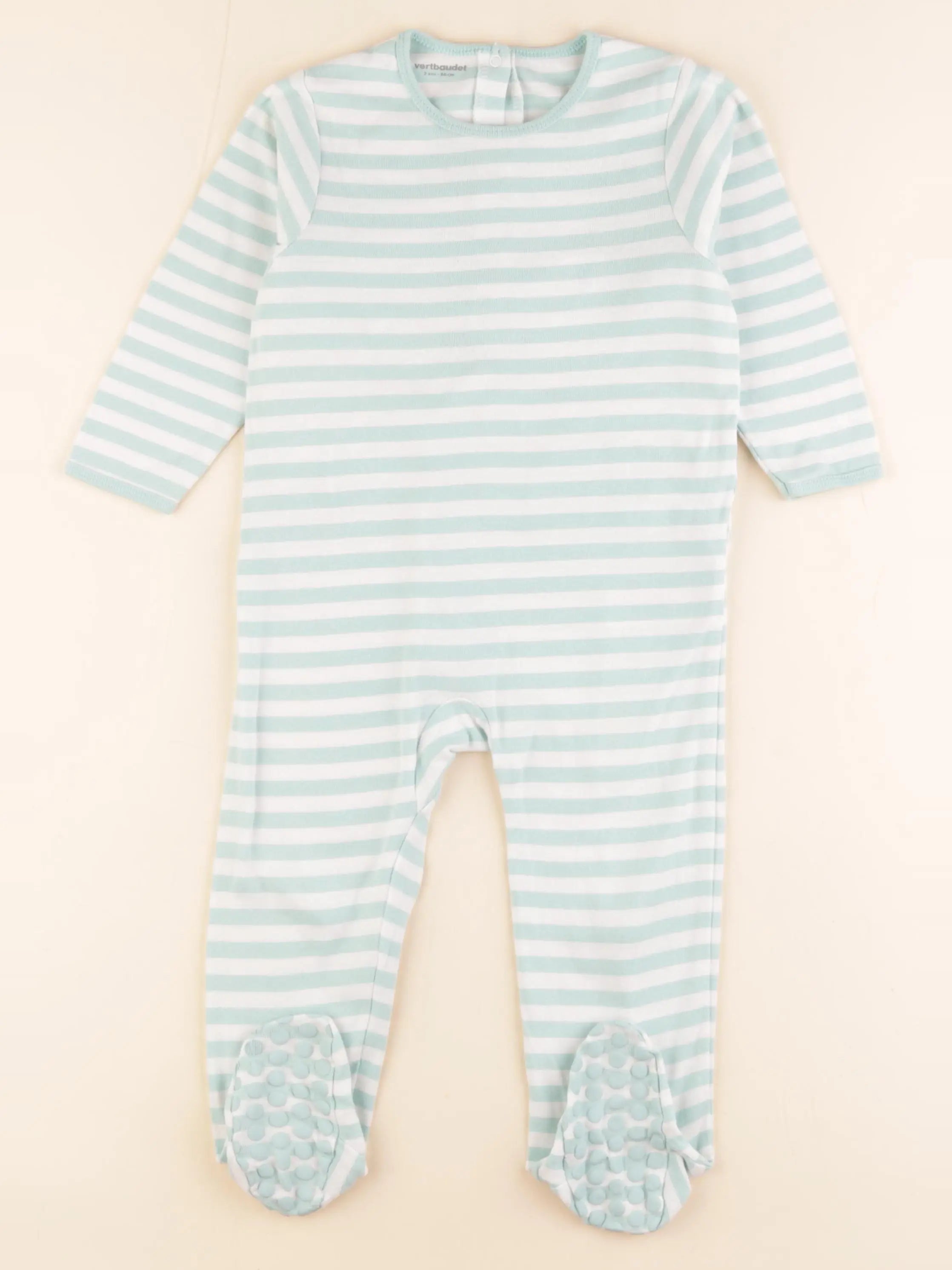 Vertbaudet - pyjama coton blanc, vert - 2 ans