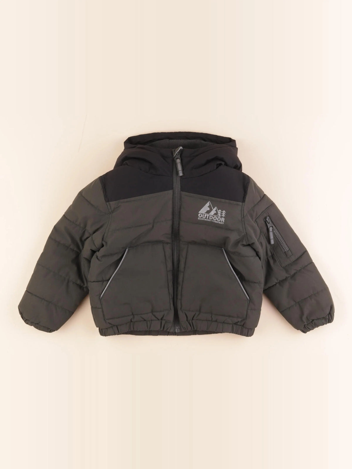 Vertbaudet - doudoune vert, noir - 3 ans