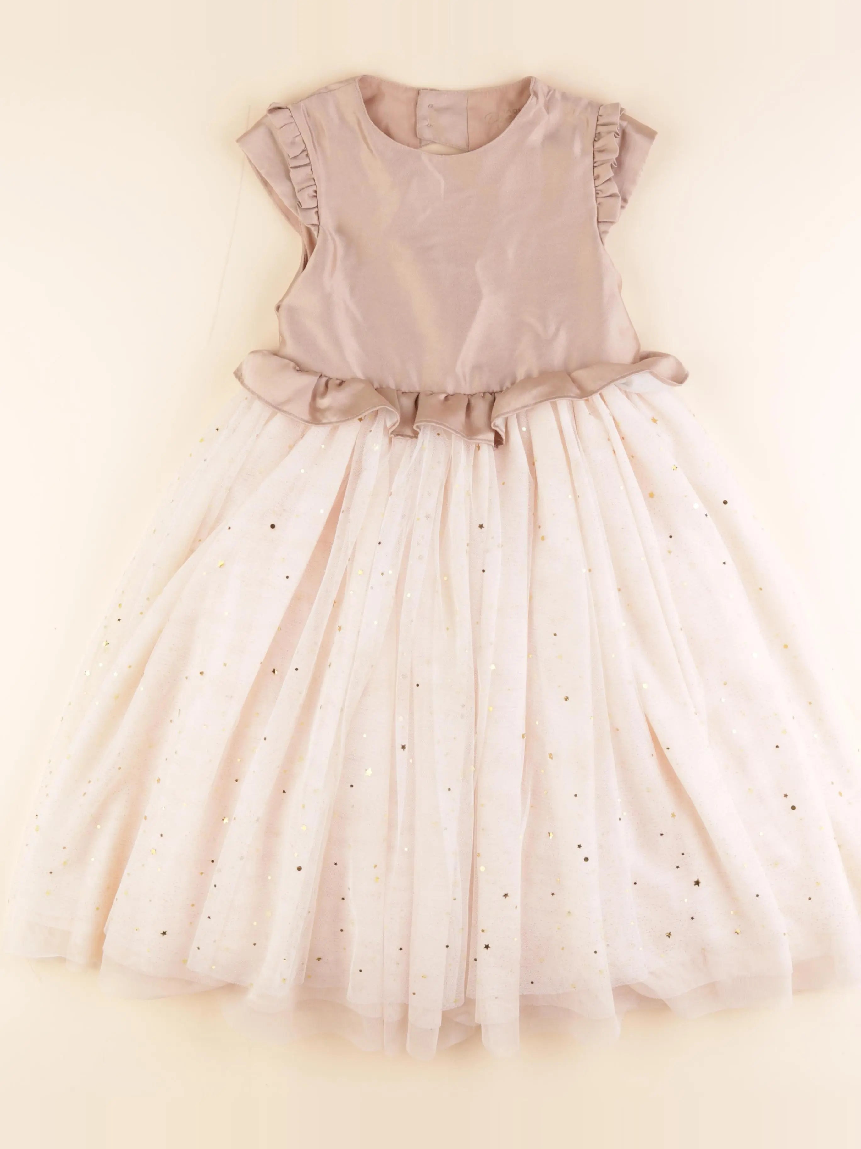 Tape à l'oeil - robe beige, or - 5/6 ans