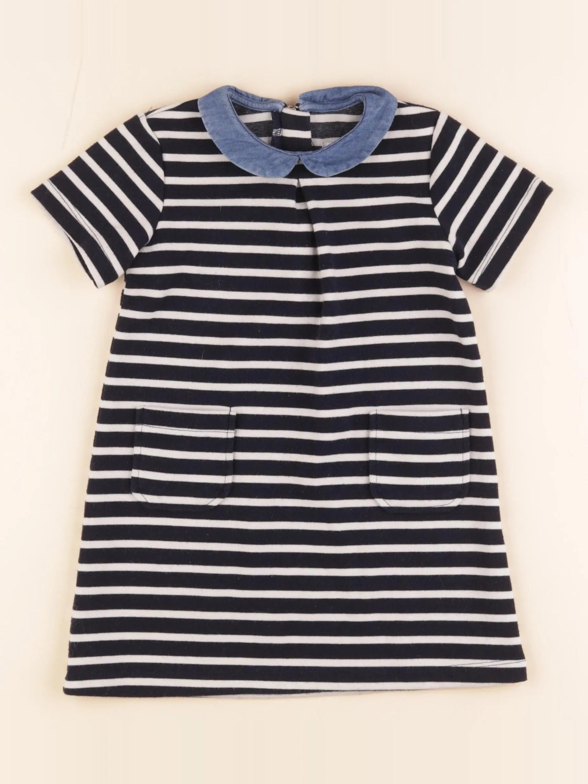 Monoprix - robe blanc, bleu - 3 ans
