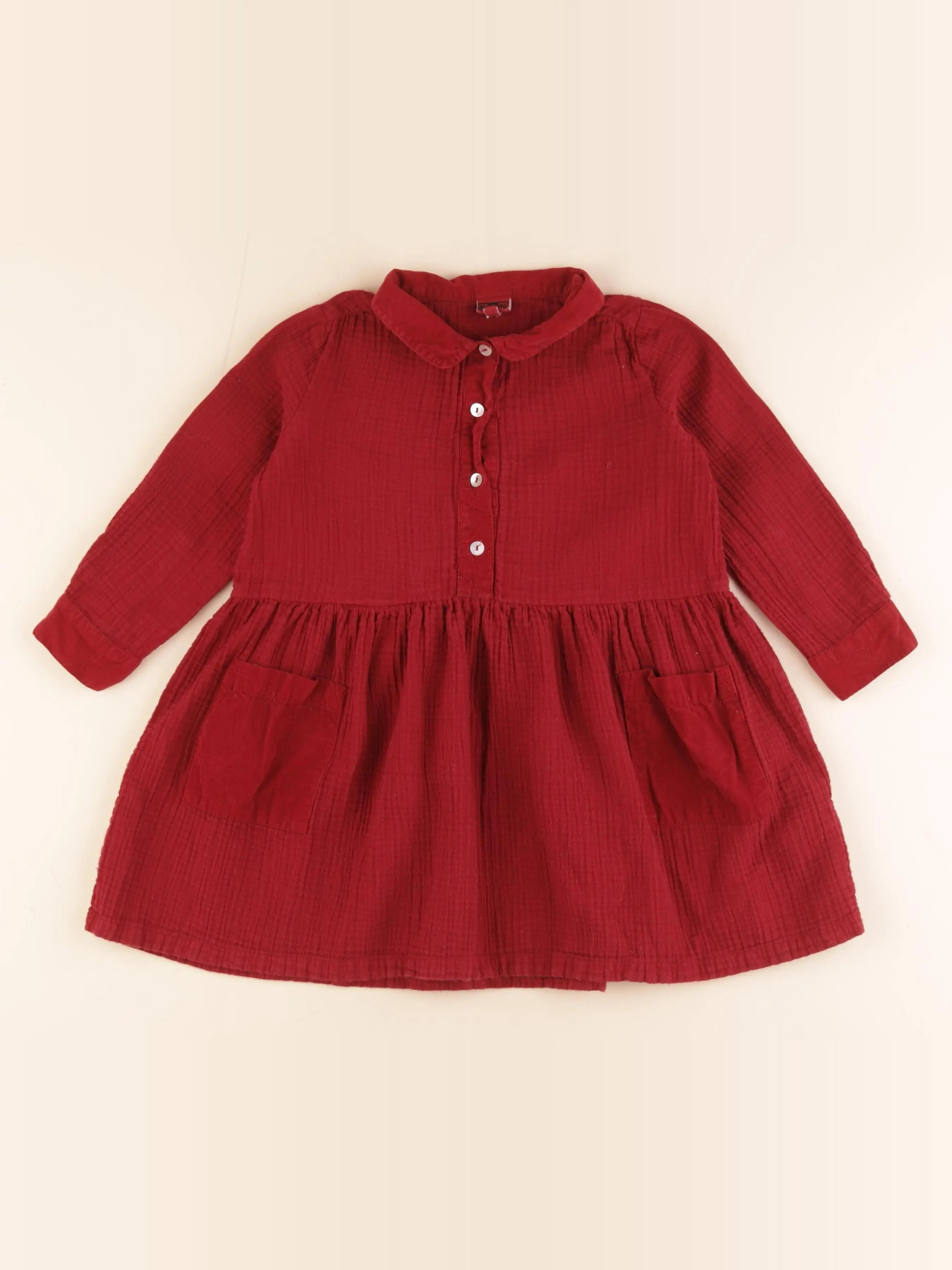 Bonton - robe rouge - 3 ans