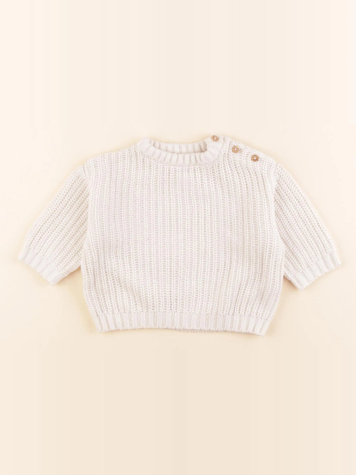 Vertbaudet - pull beige - 6 mois