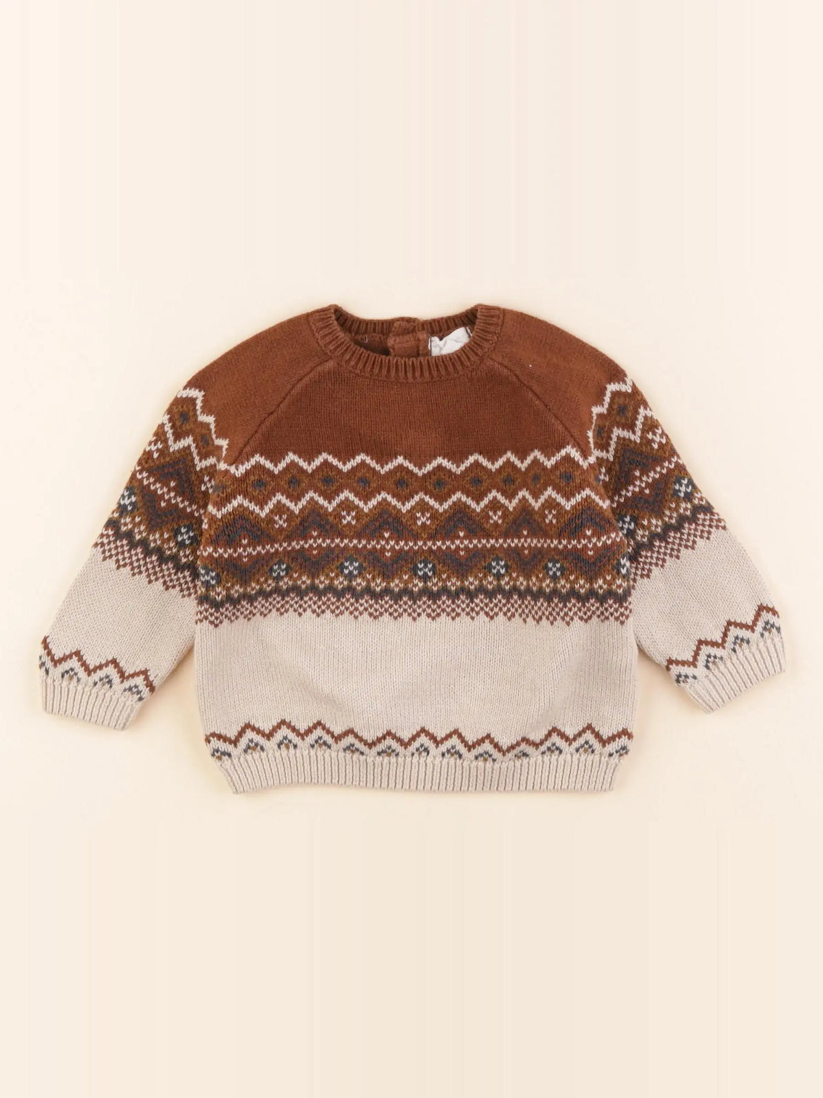 Vertbaudet - pull marron - 9 mois