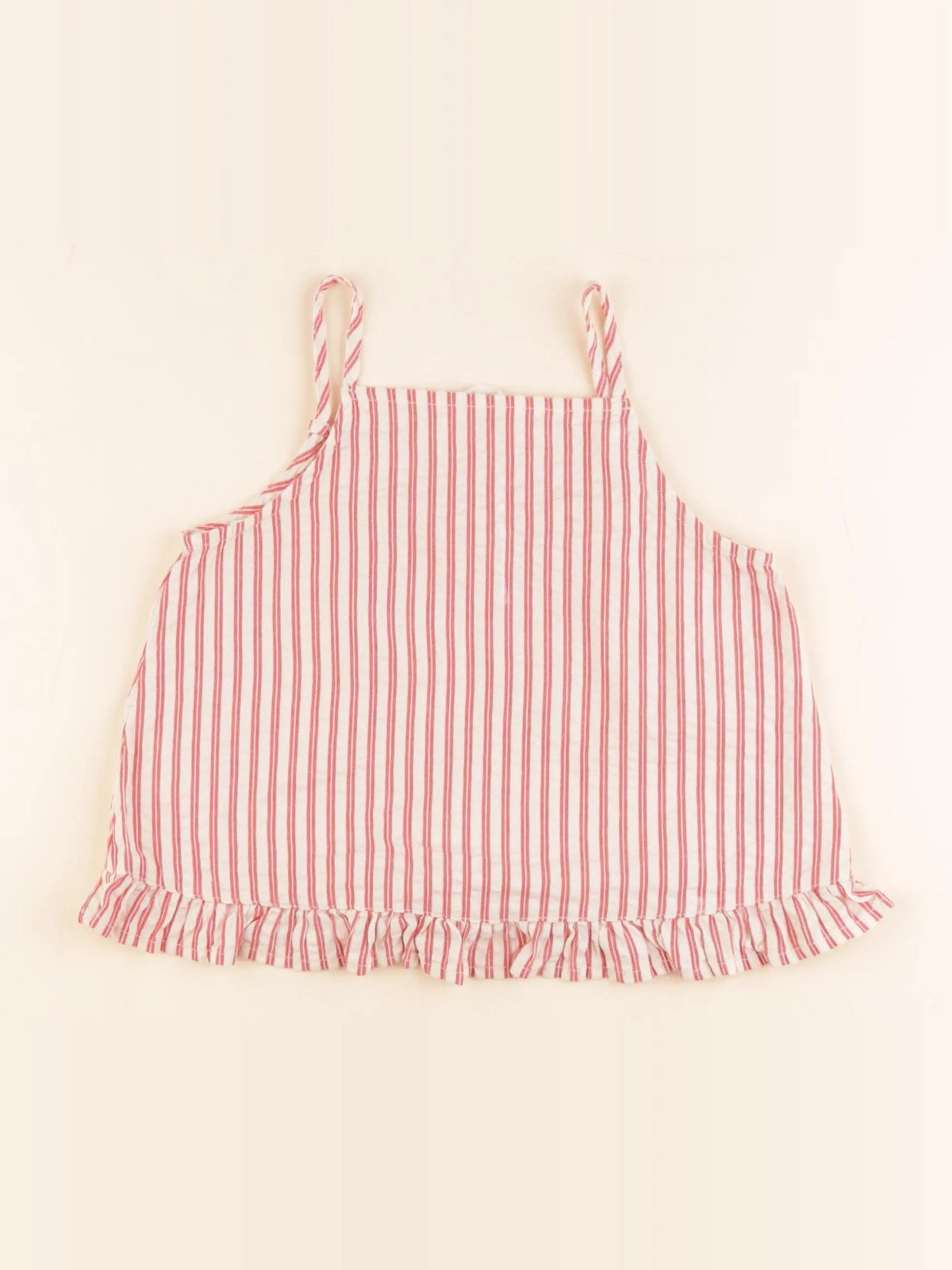 H&M - blouse rouge, blanc - 3/4 ans