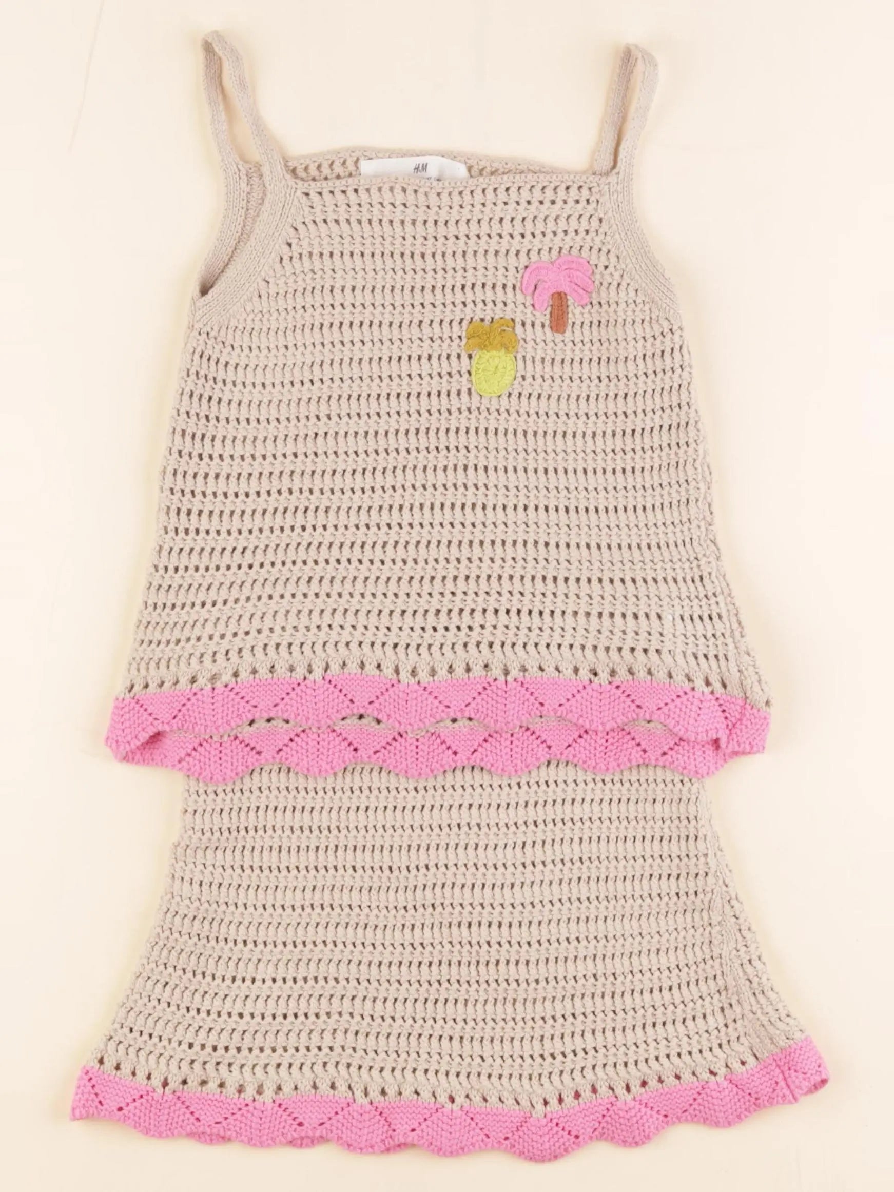 H&M - ensemble marron, rose - 2/4 ans