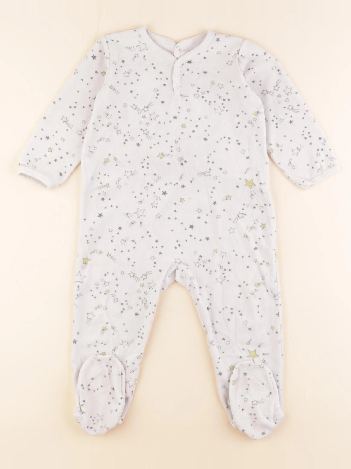 Petit Bateau - pyjama velours gris - 24 mois
