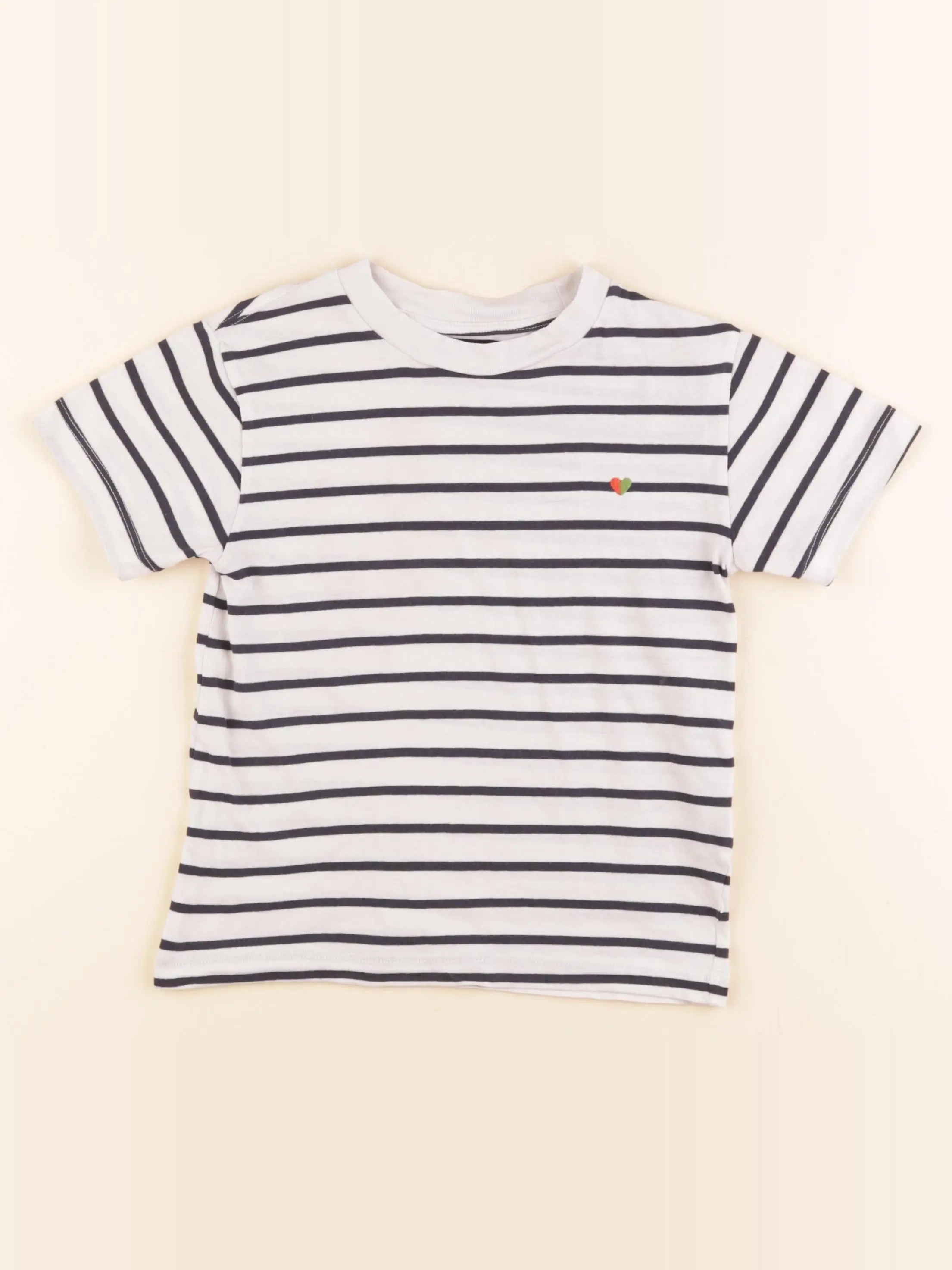 Monoprix - tee-shirt blanc, bleu - 5 ans