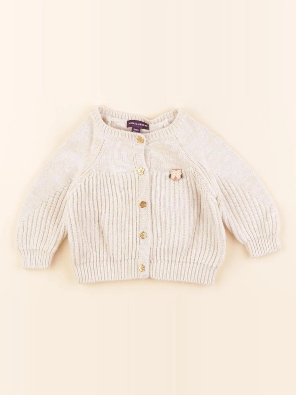 Sergent Major - gilet beige, or - 3 mois