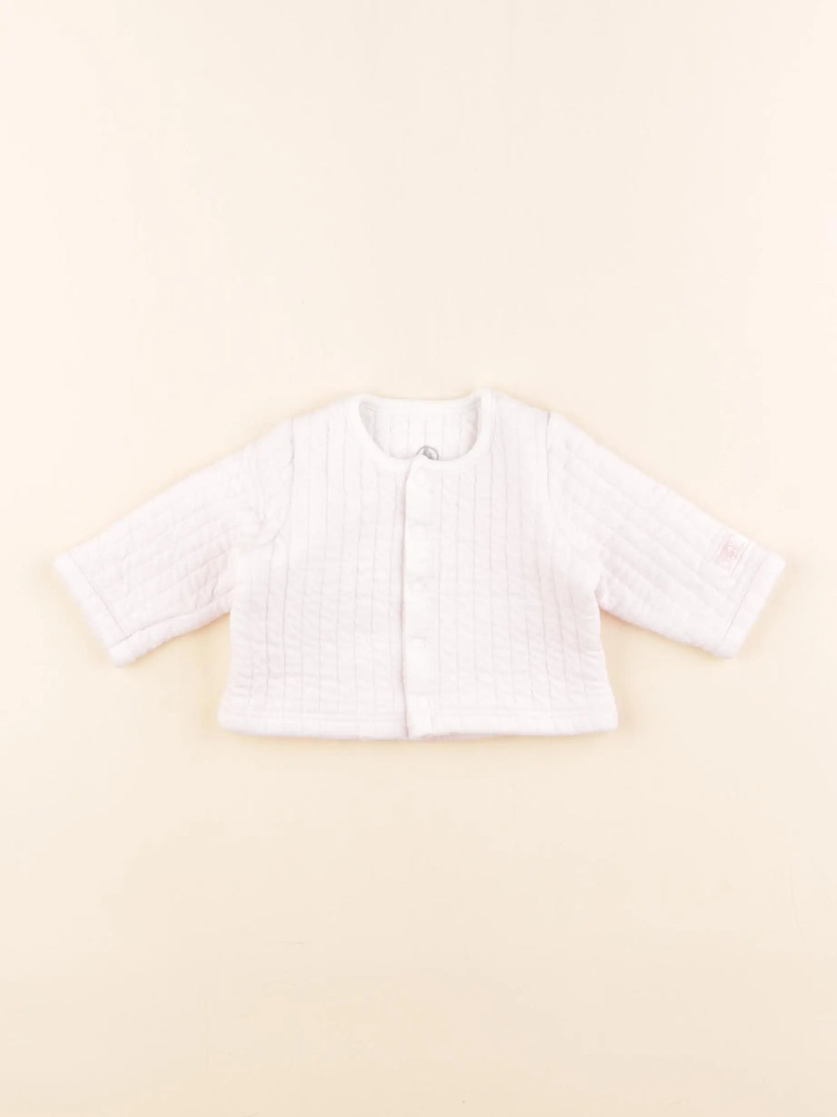 Petit Bateau - sweat blanc, rose - 1 mois