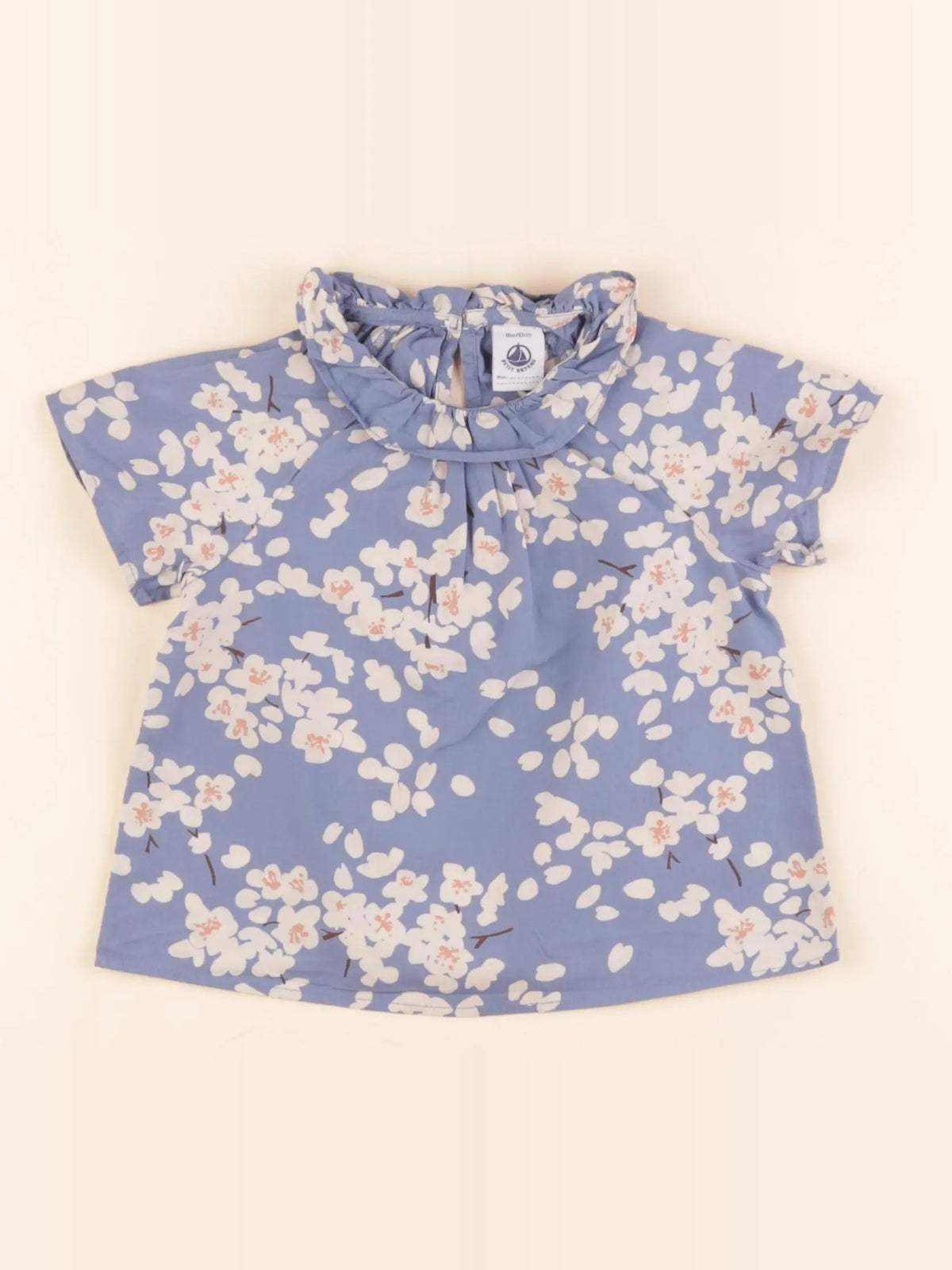 Petit Bateau - blouse bleu - 18 mois