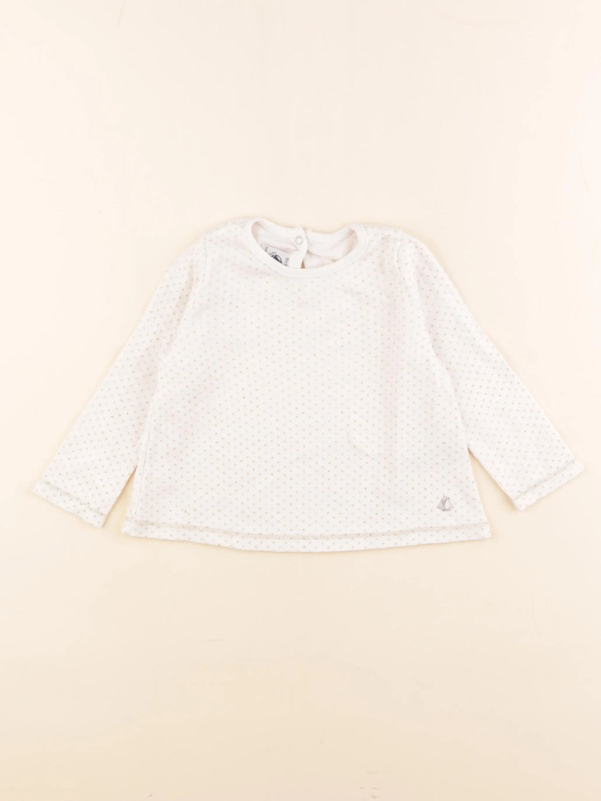 Petit Bateau - tee-shirt blanc, or - 18 mois