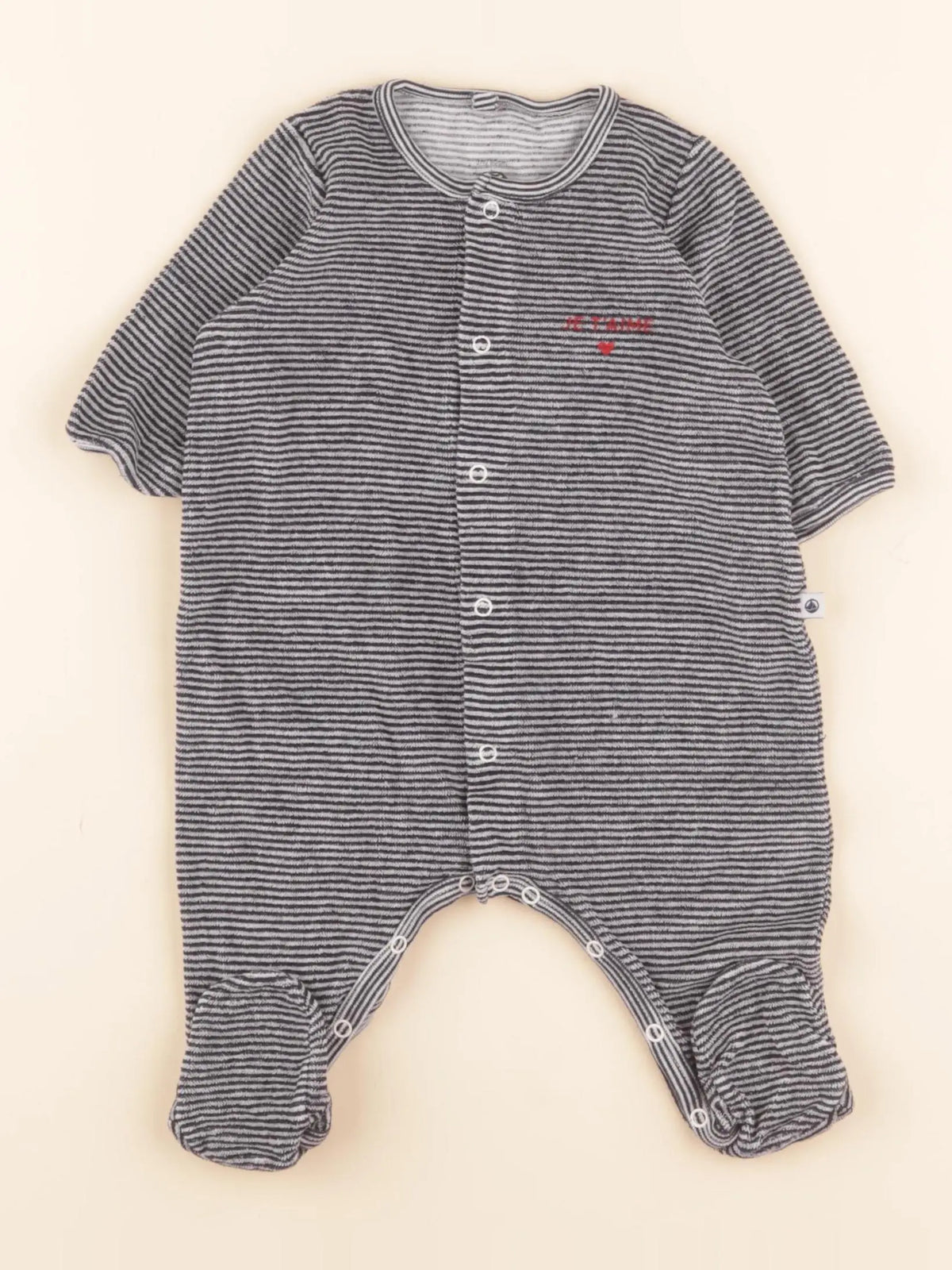 Pyjama velours bleu, gris