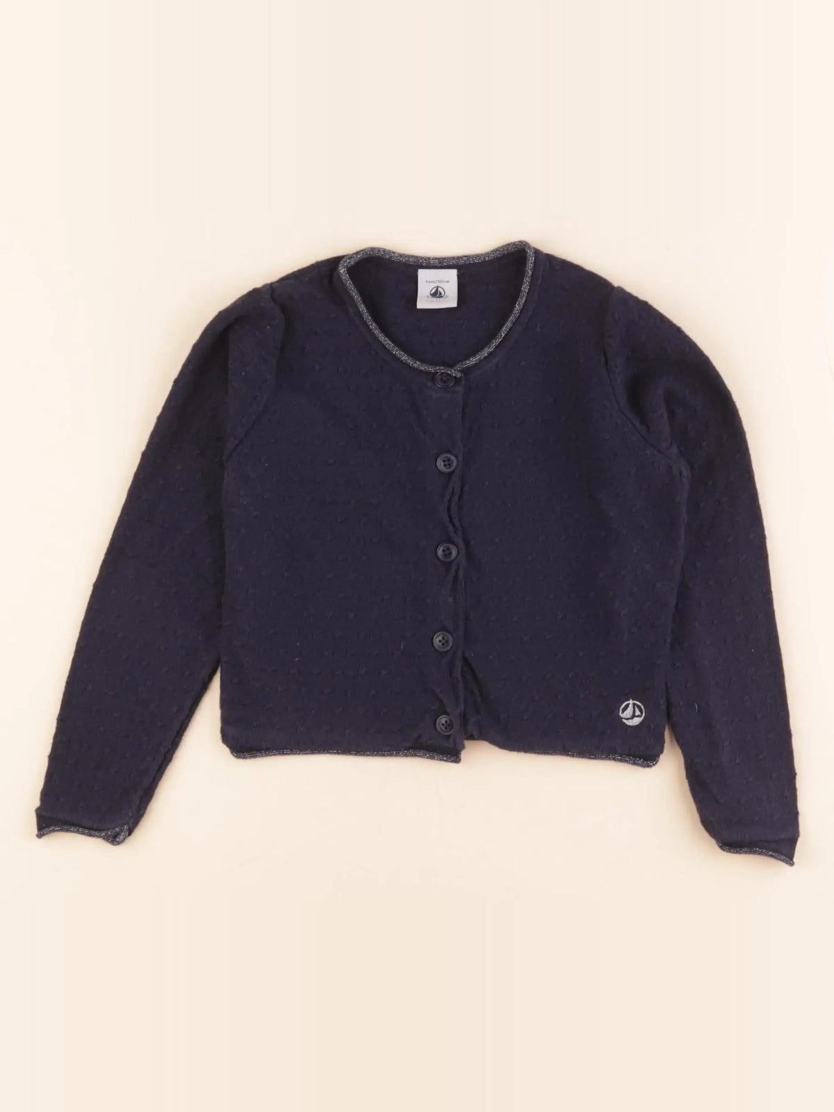 Petit Bateau - gilet bleu, argent - 4 ans