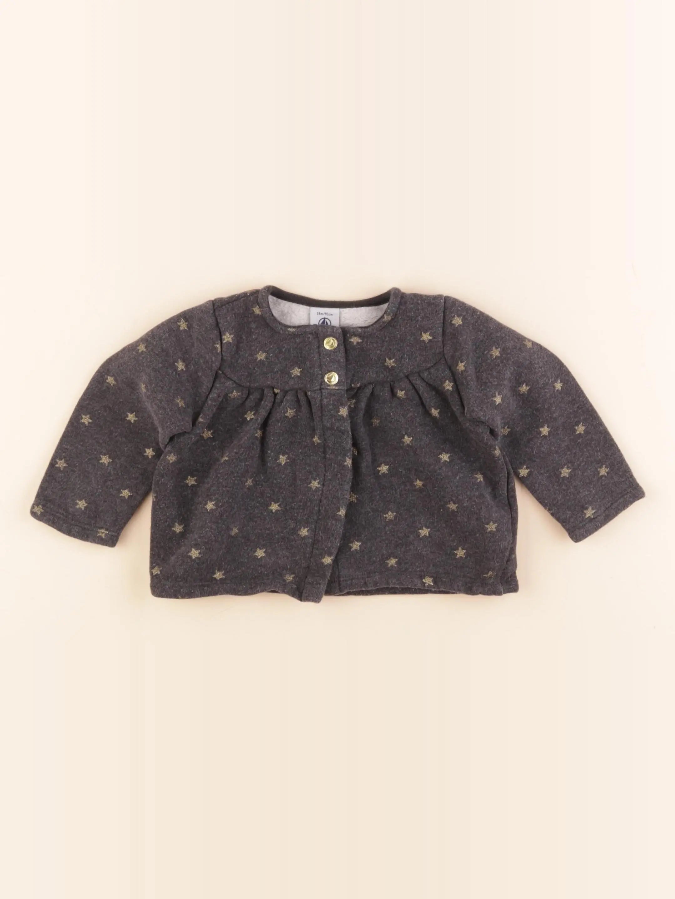 Petit Bateau - gilet gris, or - 18 mois