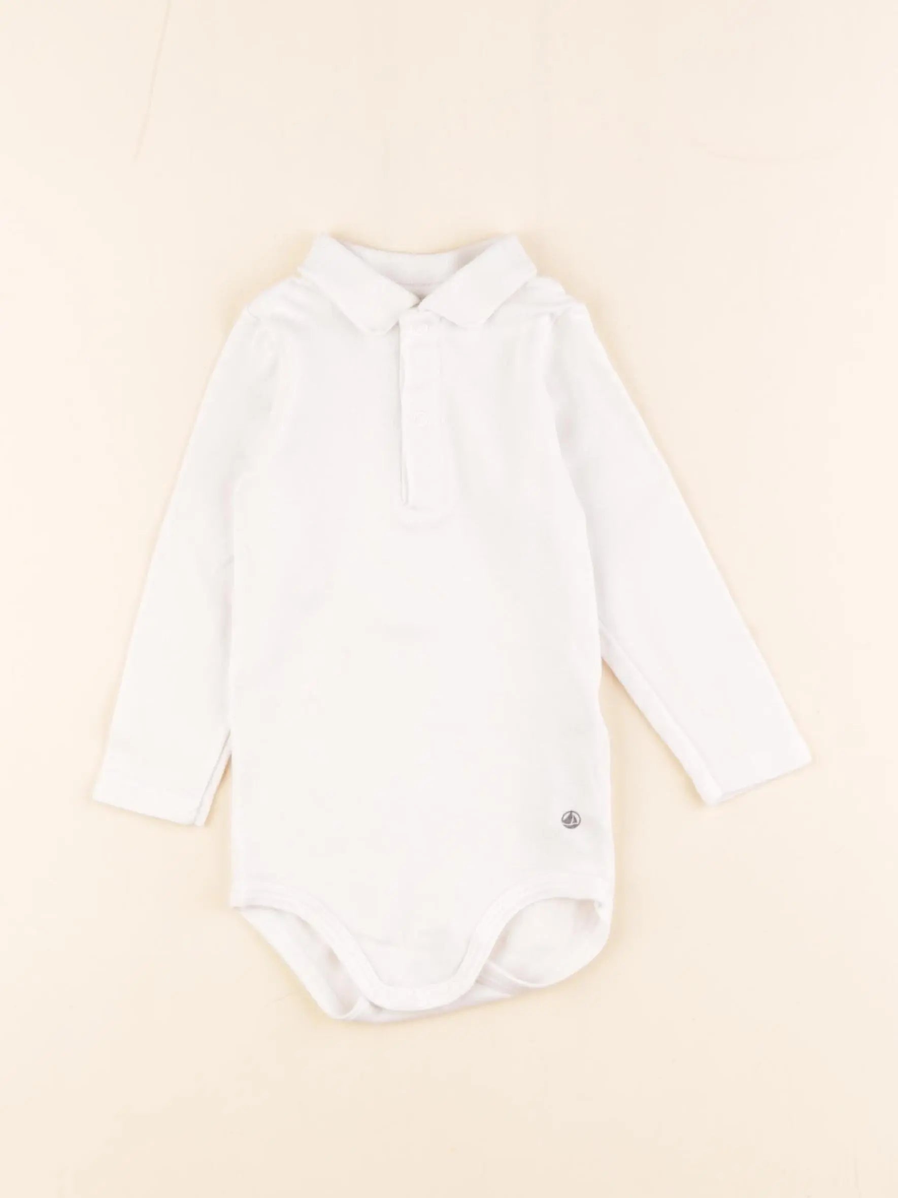 Petit Bateau - body à col blanc - 12 mois