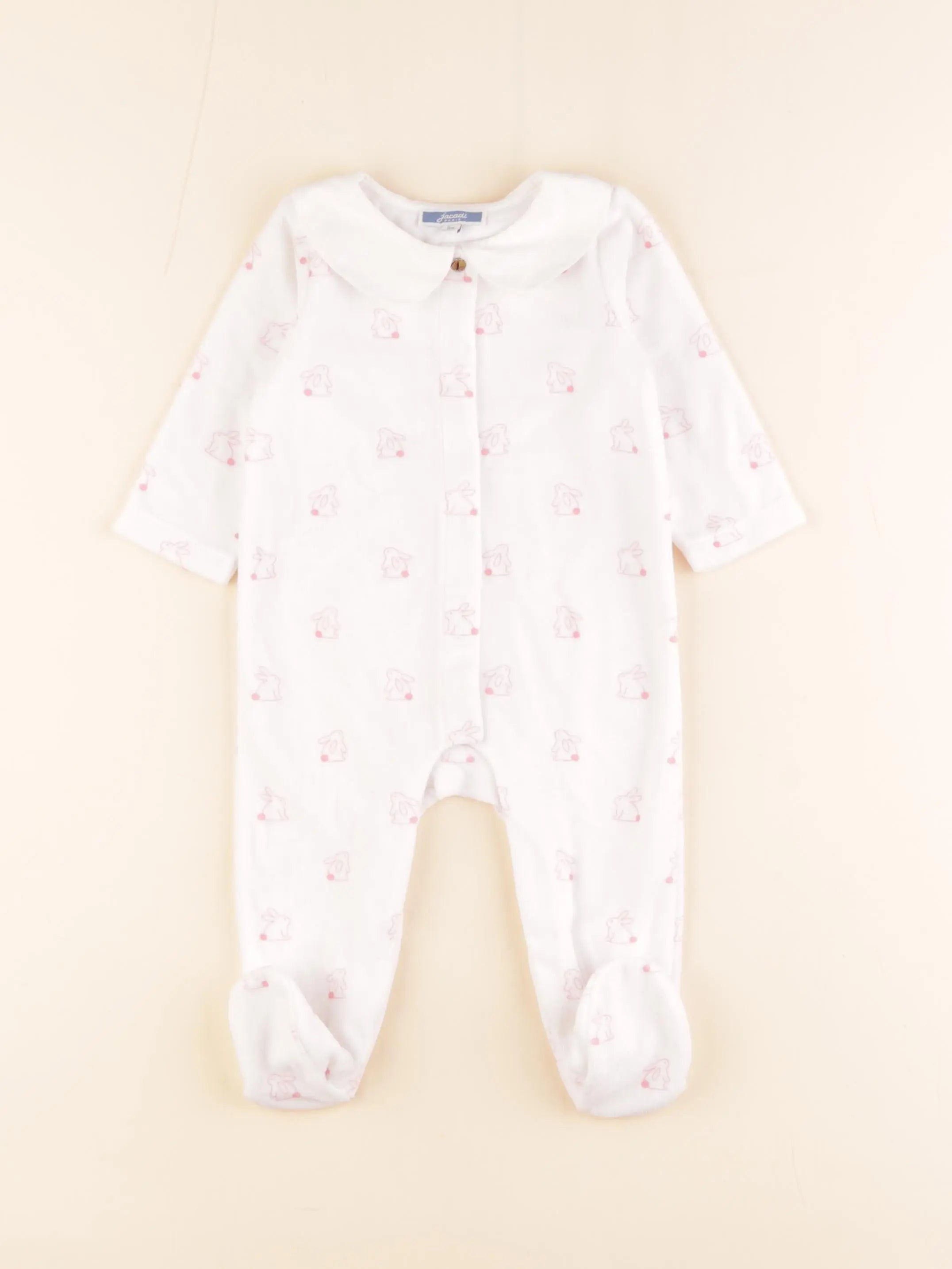 Jacadi - pyjama velours blanc - 6 mois