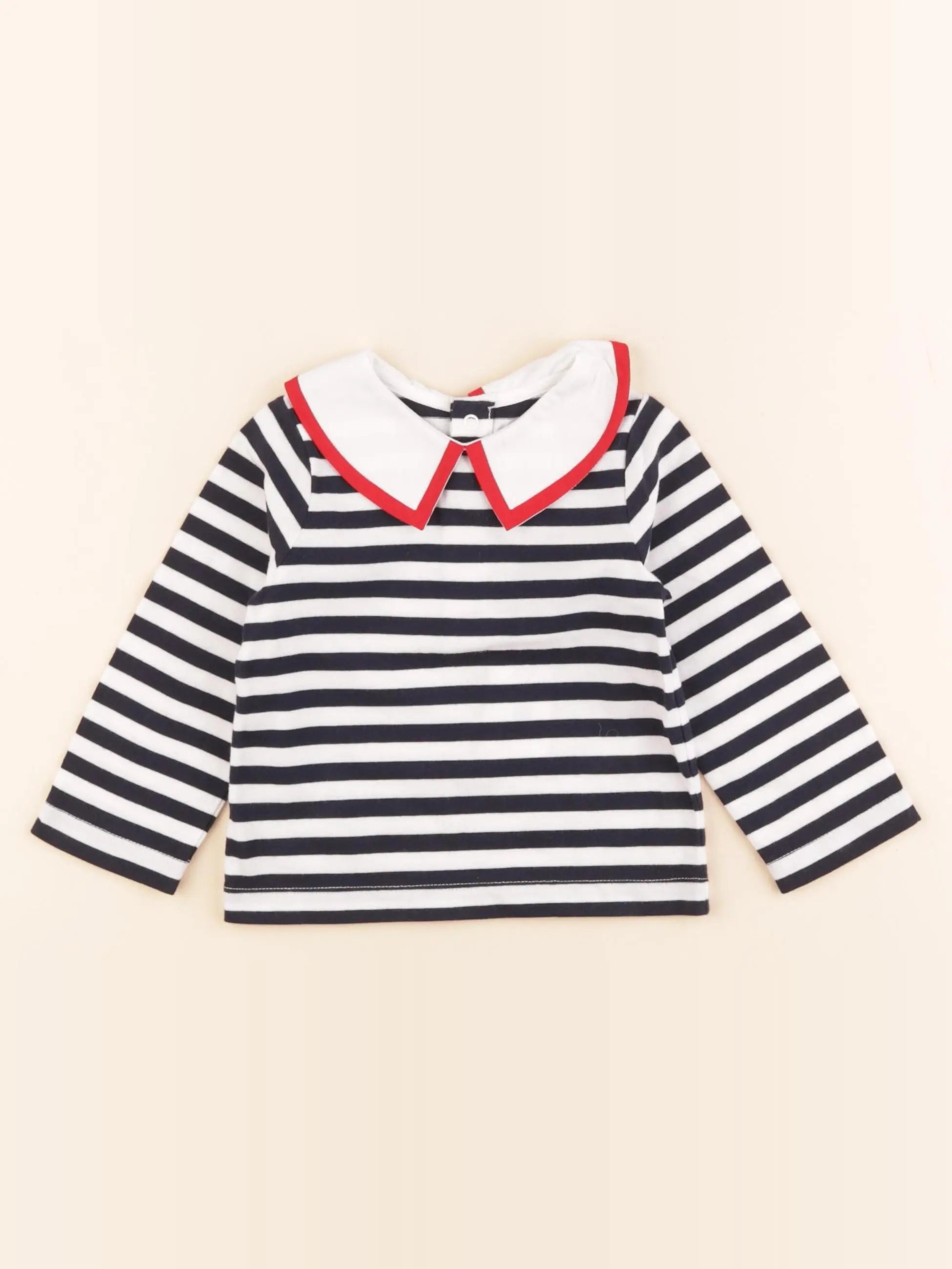 Jacadi - tee-shirt blanc, bleu - 12 mois