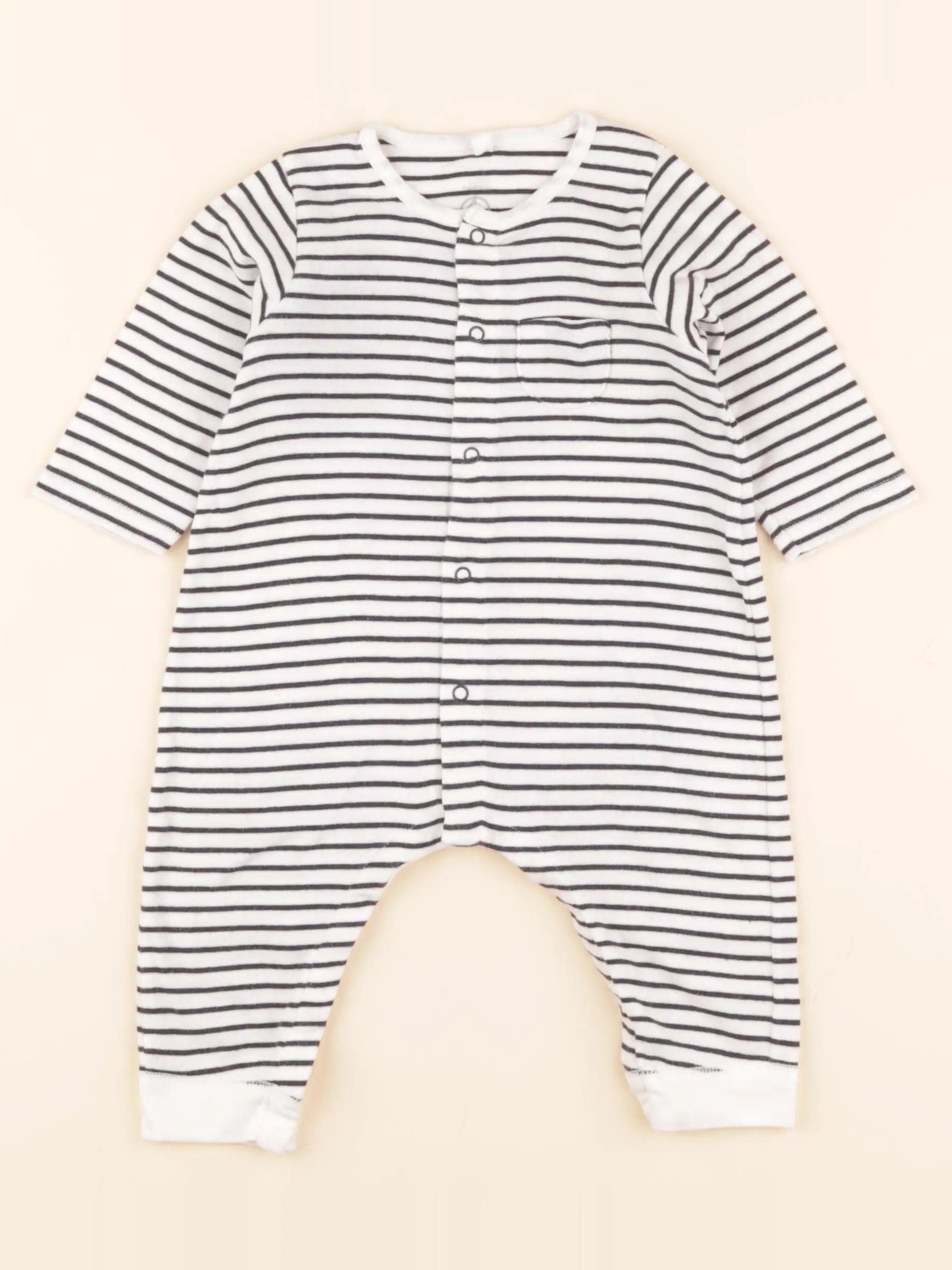 Pyjama coton bleu, blanc