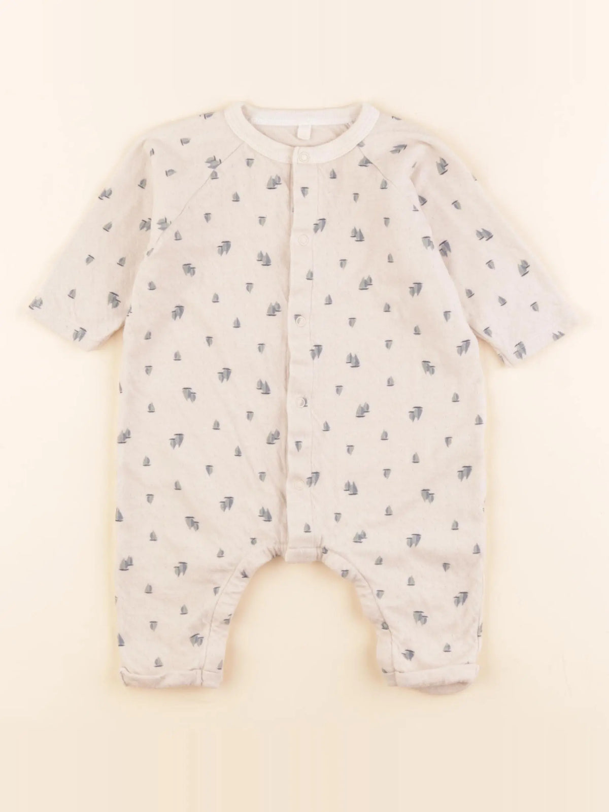 Petit Bateau - pyjama coton beige - 6 mois