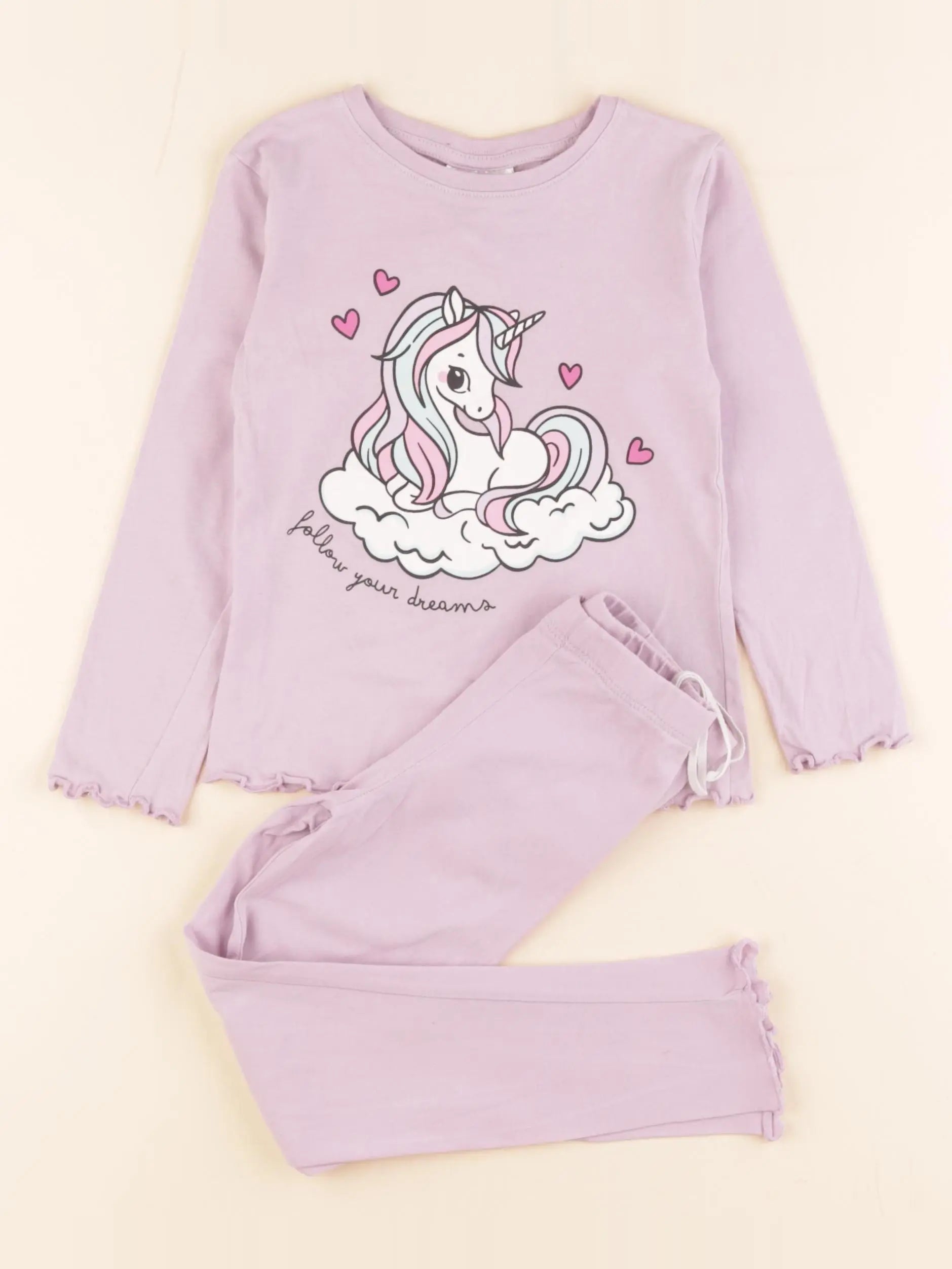 H&M - pyjama coton rose - 3/4 ans