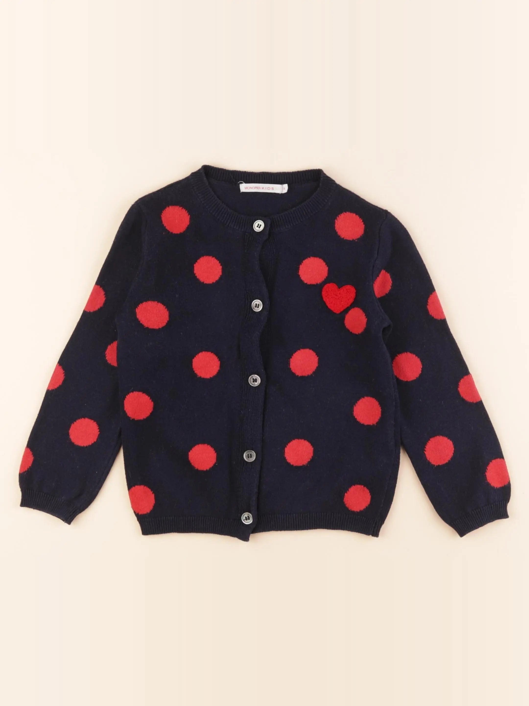 Monoprix - gilet bleu, rouge - 4 ans