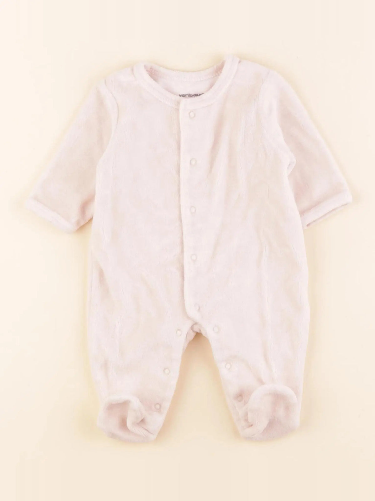 Vertbaudet - pyjama velours rose - 1 mois