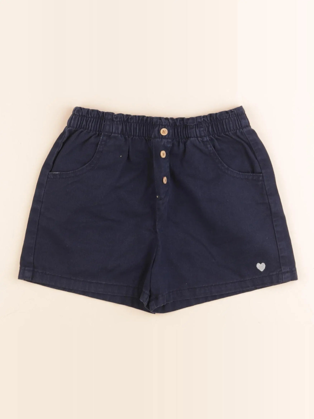 Vertbaudet - short bleu, argent - 7 ans