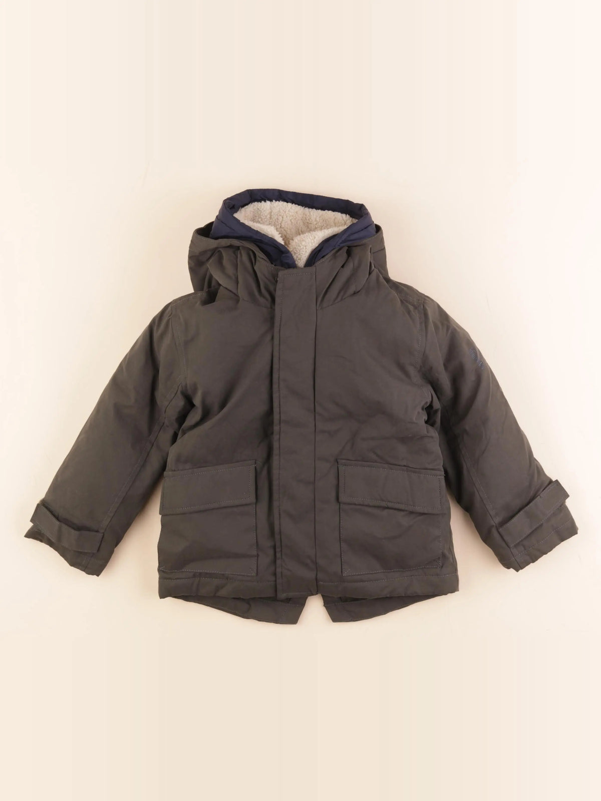Vertbaudet - manteau doublure amovible vert - 3 ans