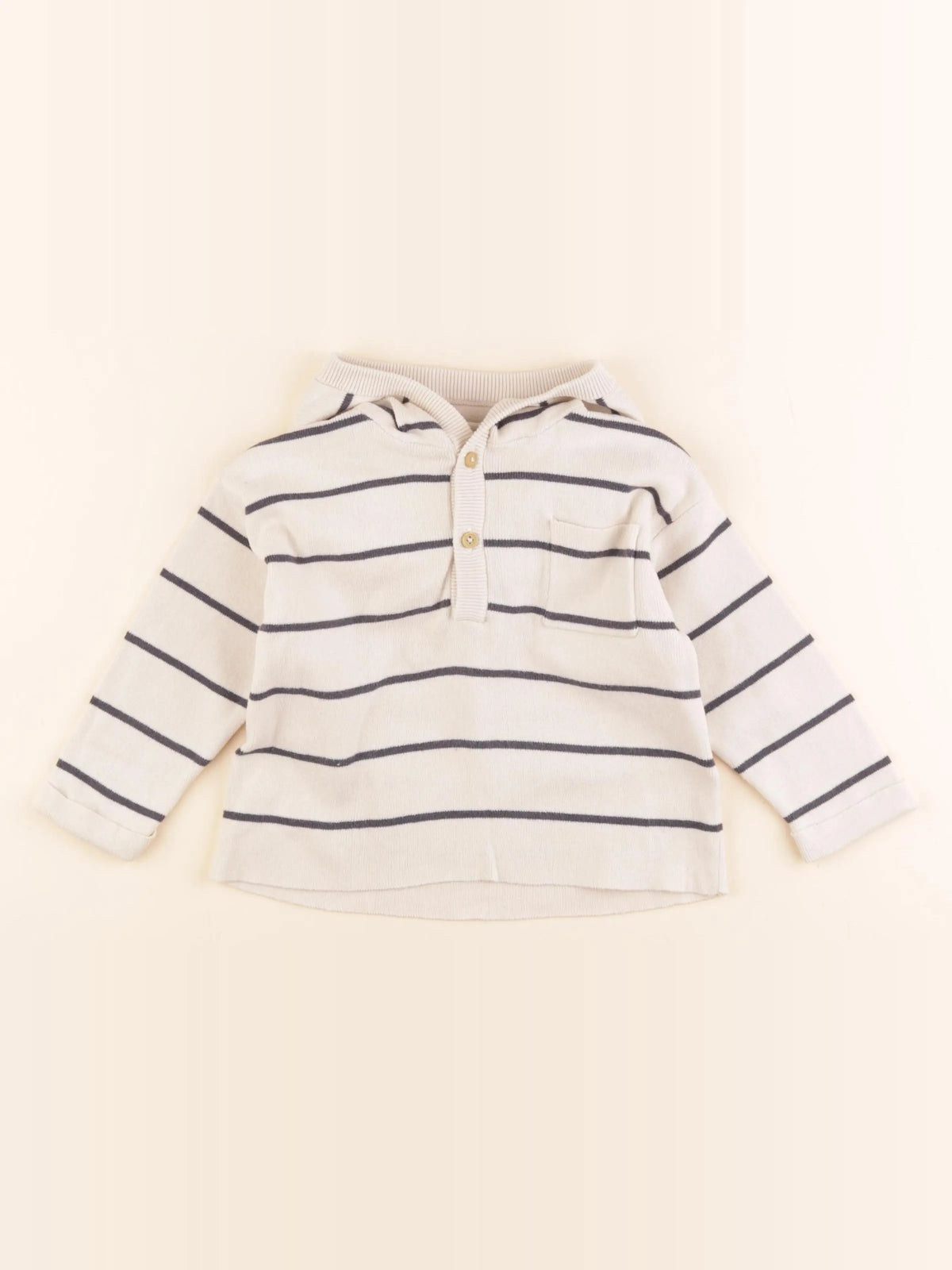 Vertbaudet - pull beige, bleu - 2 ans