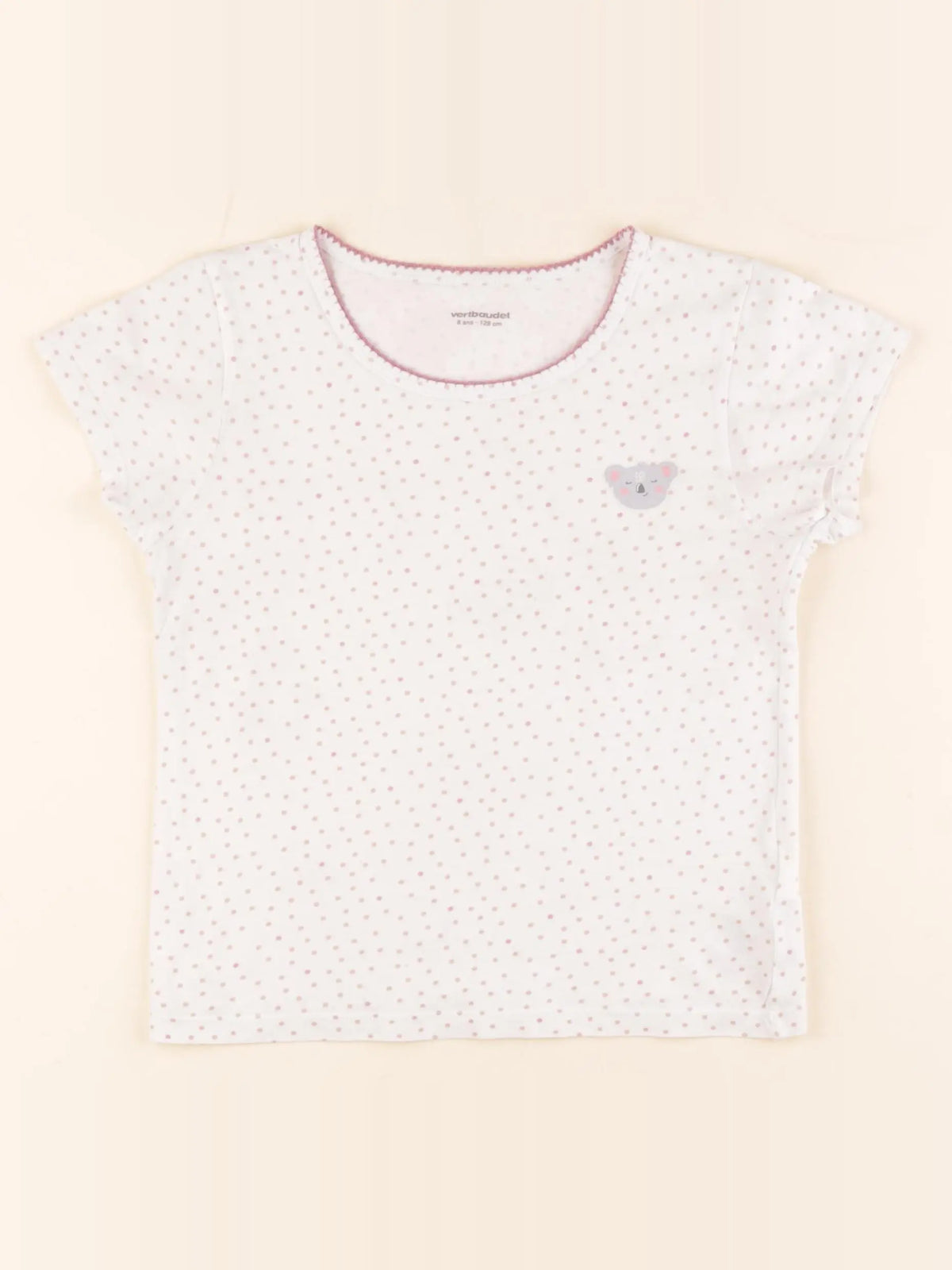 Vertbaudet - maillot de corps blanc, rose - 8 ans
