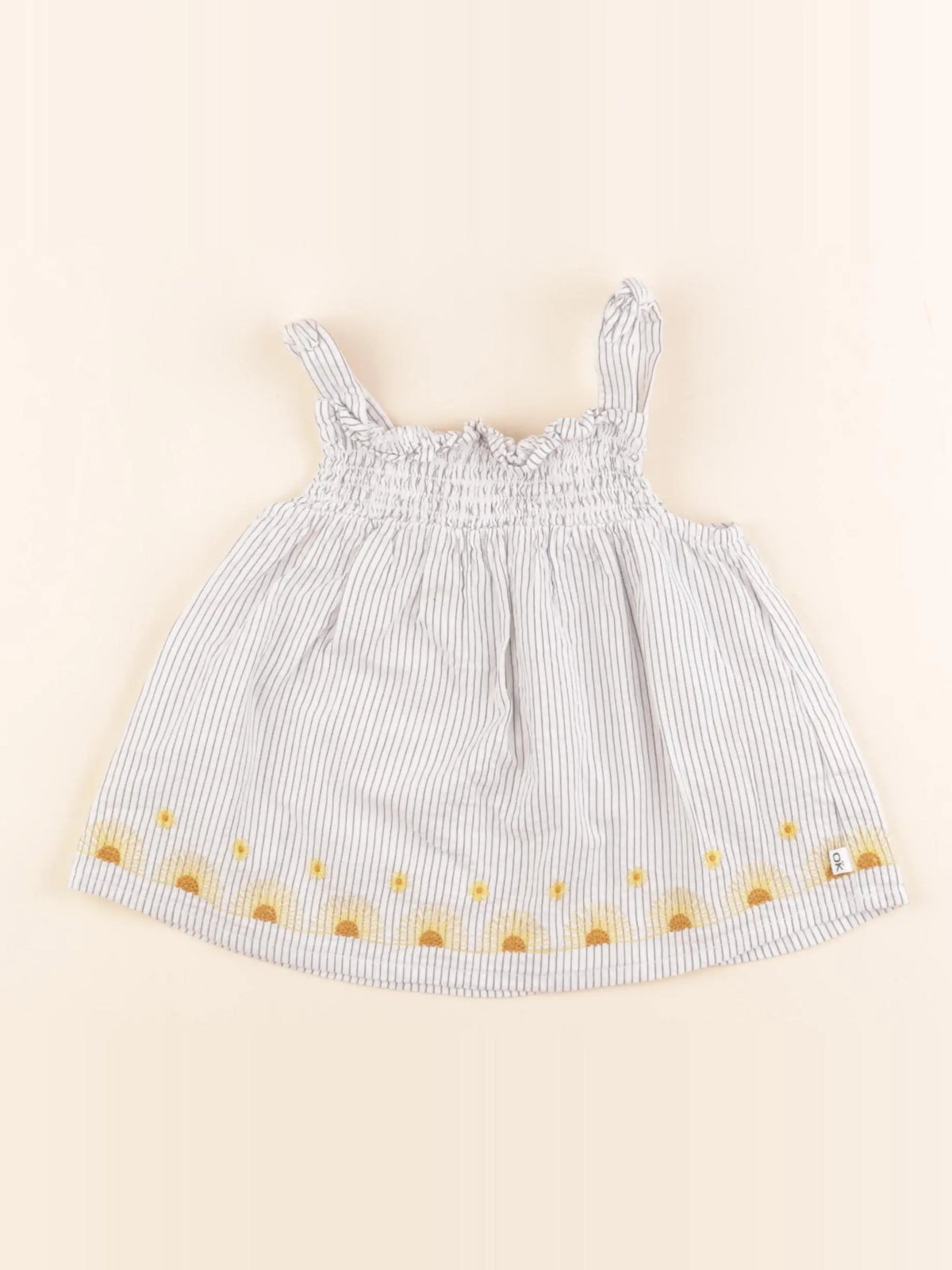 Okaidi - blouse blanc, bleu - 4 ans