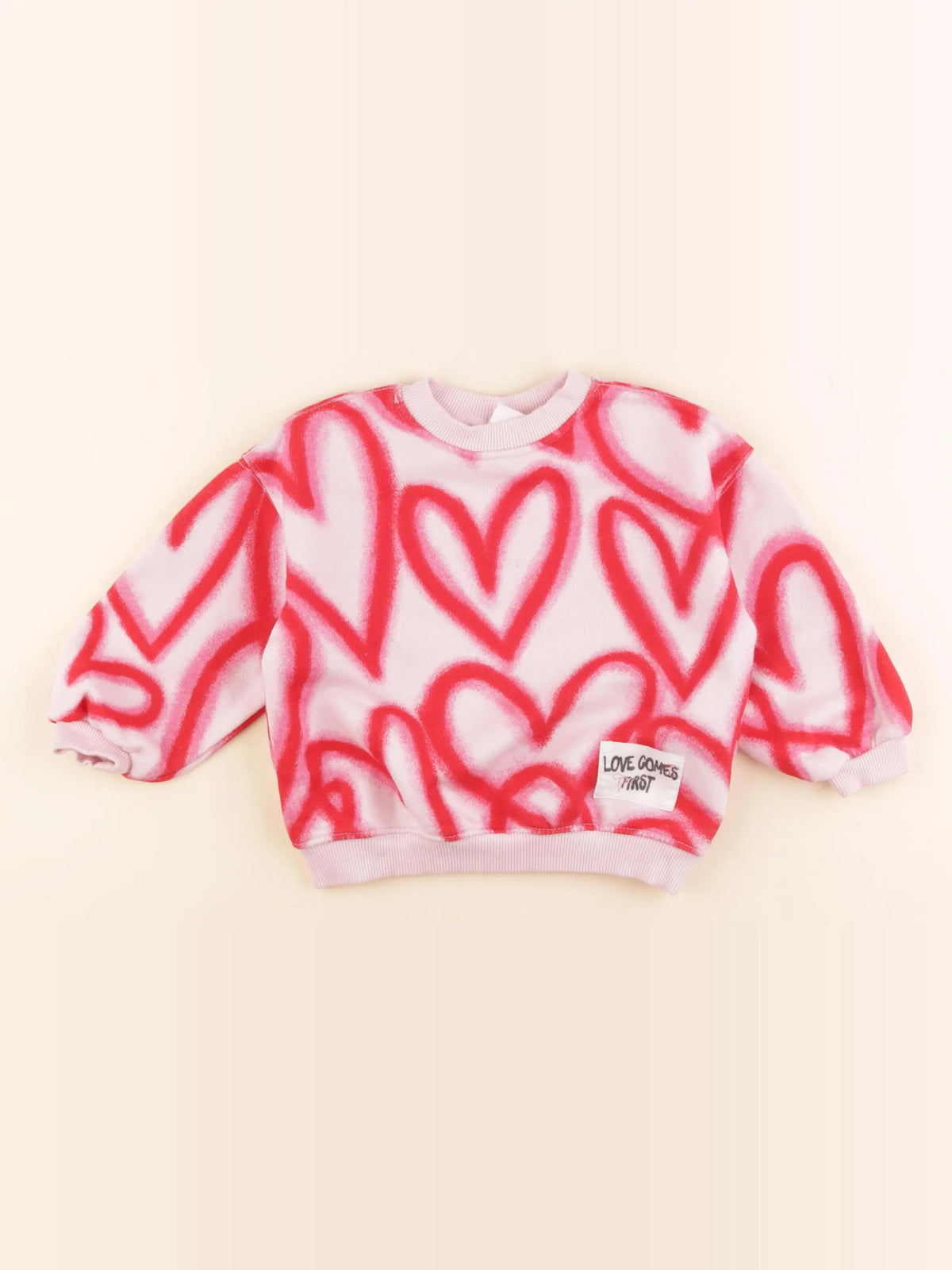 Zara - sweat rose, rouge - 4 ans